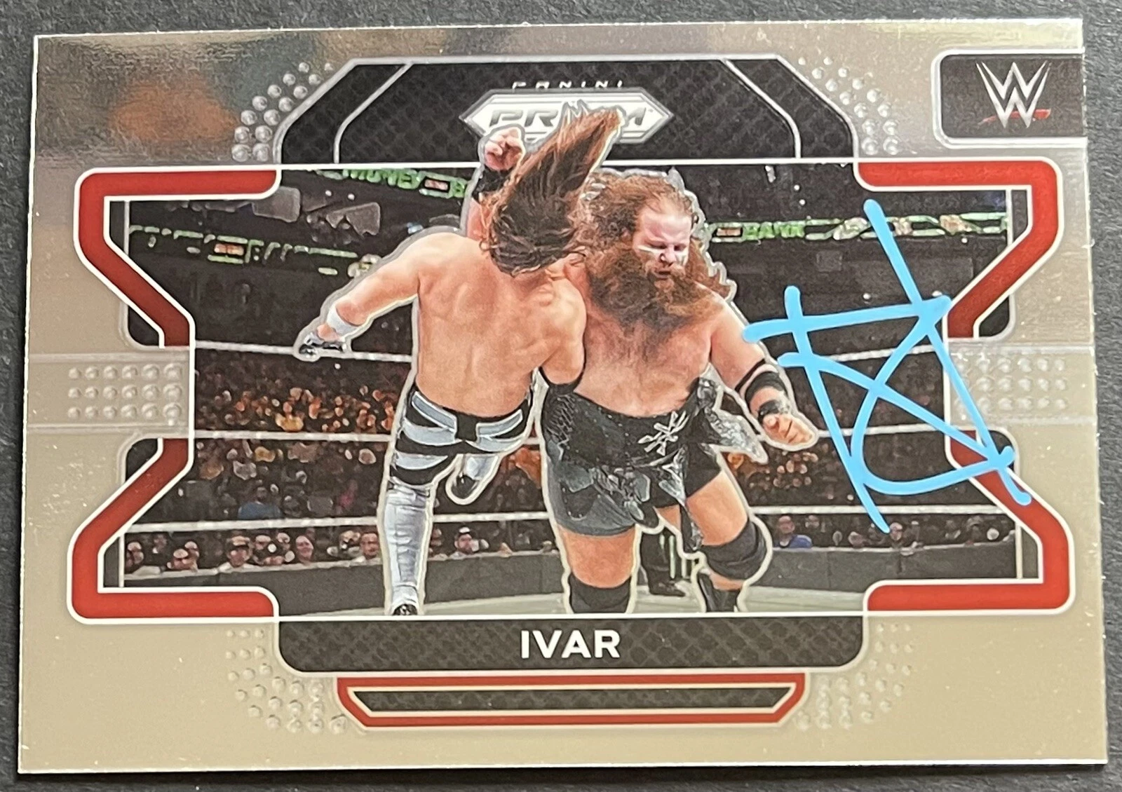 Ivar Signed Autographed 2022 Panini Prizm WWE Base Card Beckett Coa