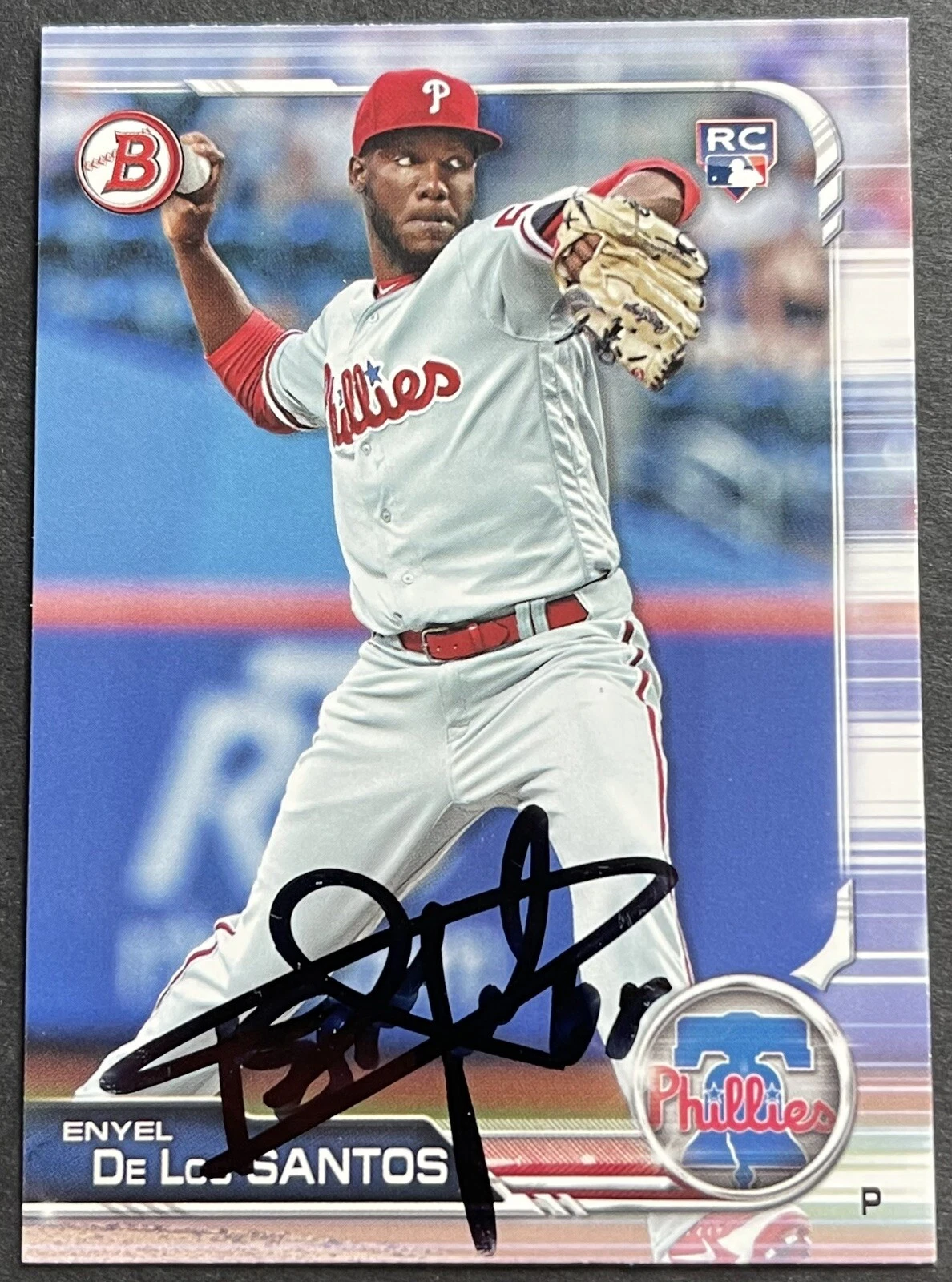 Enyel De Los Santos Signed Autographed 2019 Bowman Rookie Card Beckett Coa