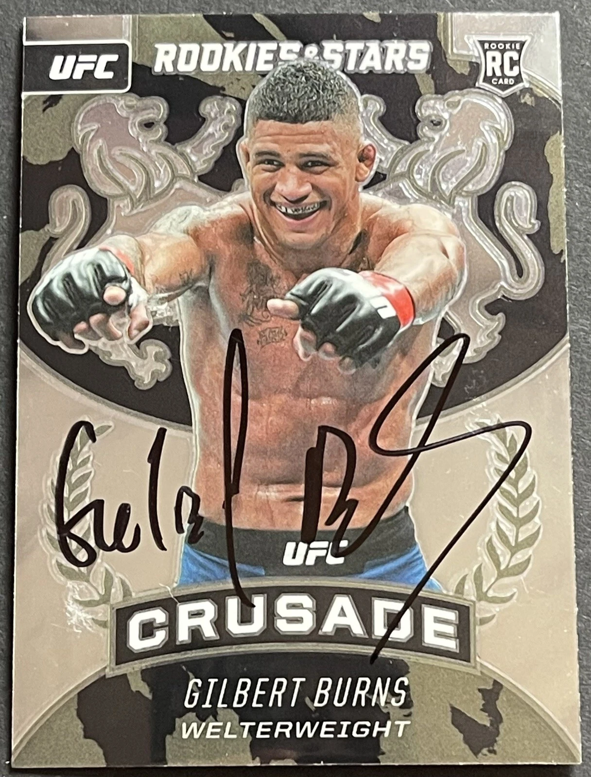 Gilbert Burns Signed Autographed 2021 Chronicles Crusade UFC Card Beckett Coa