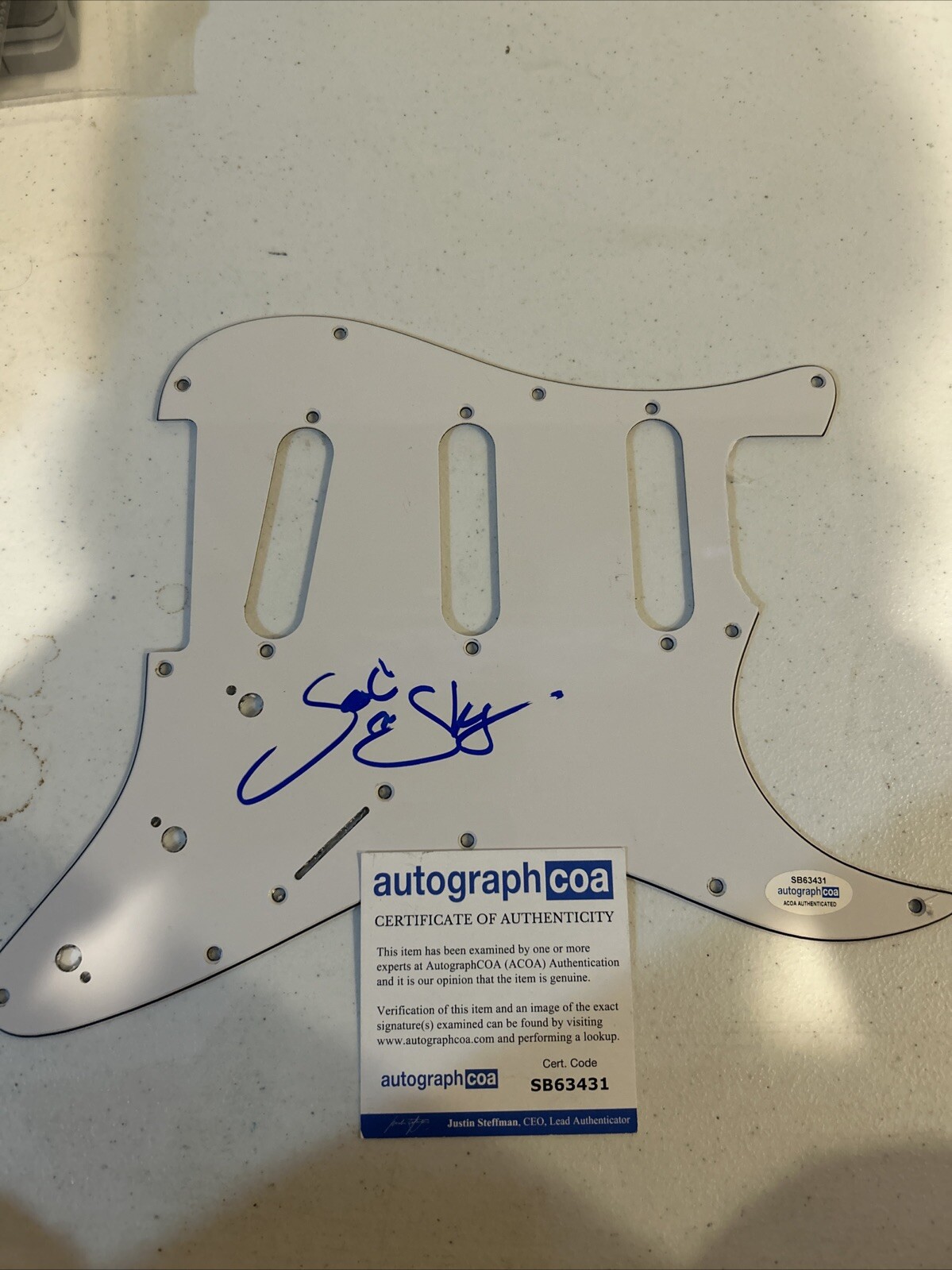 SAID THE SKY SIGNED AUTOGRAPH STRAT PICKGUARD ACOA GUITAR ELECTRIC DJ