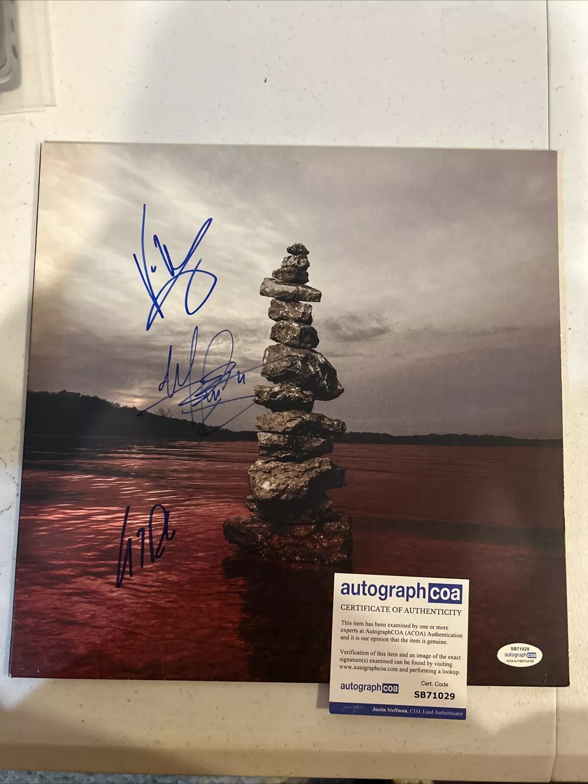 SEVENDUST BLOOD & STONE SIGNED AUTOGRAPH VINYL ALBUM ACOA LAJON & OTHERS