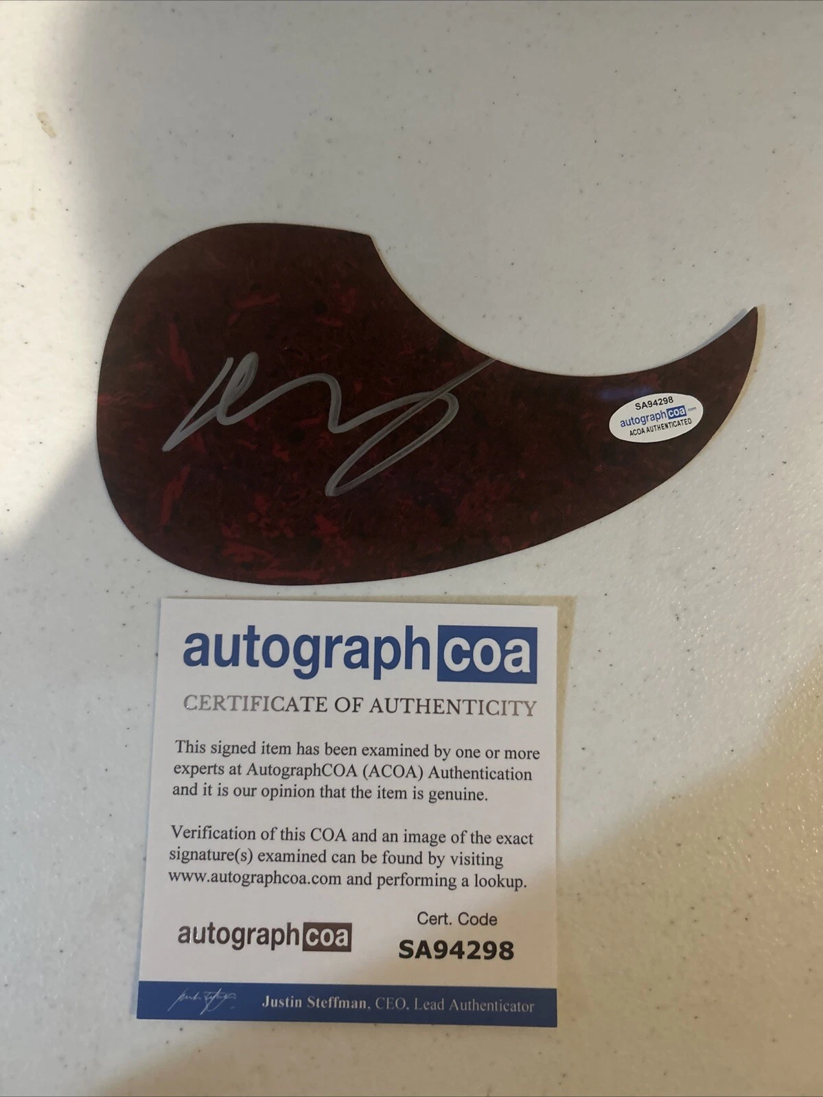 DAVID LOWERY CRACKER SIGNED AUTOGRAPH ACOUSTIC GUITAR PICKGUARD ACOA