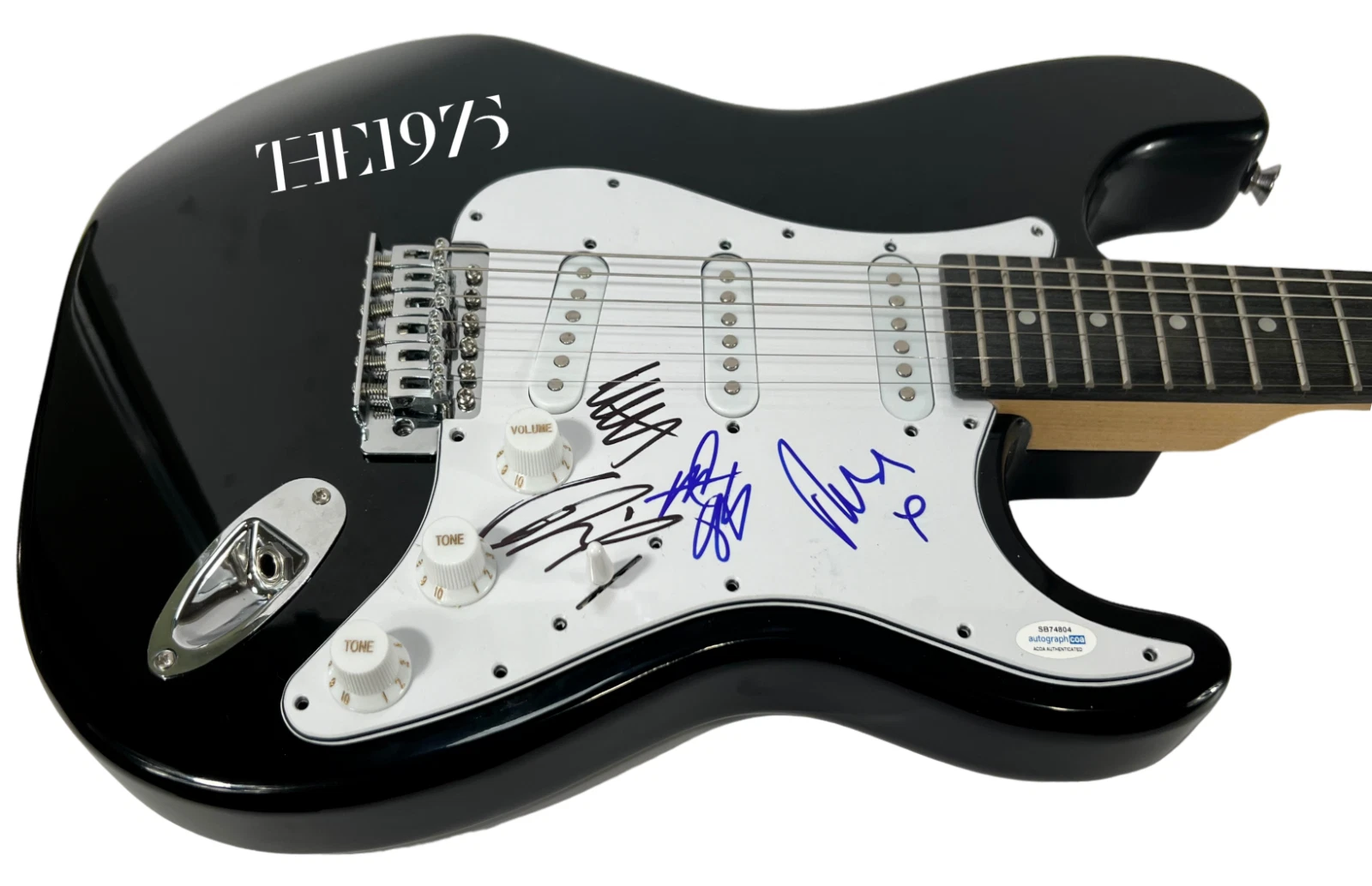THE 1975 Signed Electric Guitar Complete Band Matty Healy x4 Autograph ACOA COA