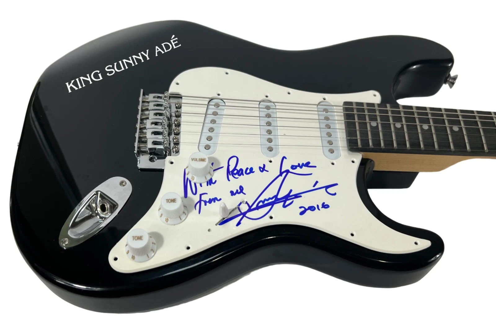 King Sunny Ade Signed Autograph Electric Guitar Juju Singer Afrobeats Legend COA