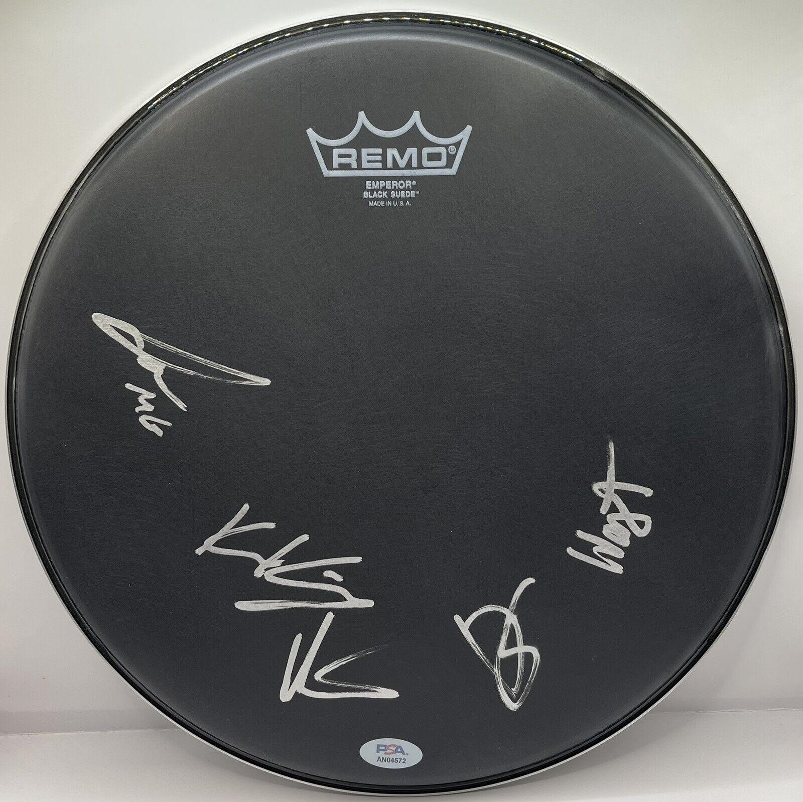Militarie Gun Signed Auto 12” Inch Drumhead All 5 Members PSA/DNA Coa Very High