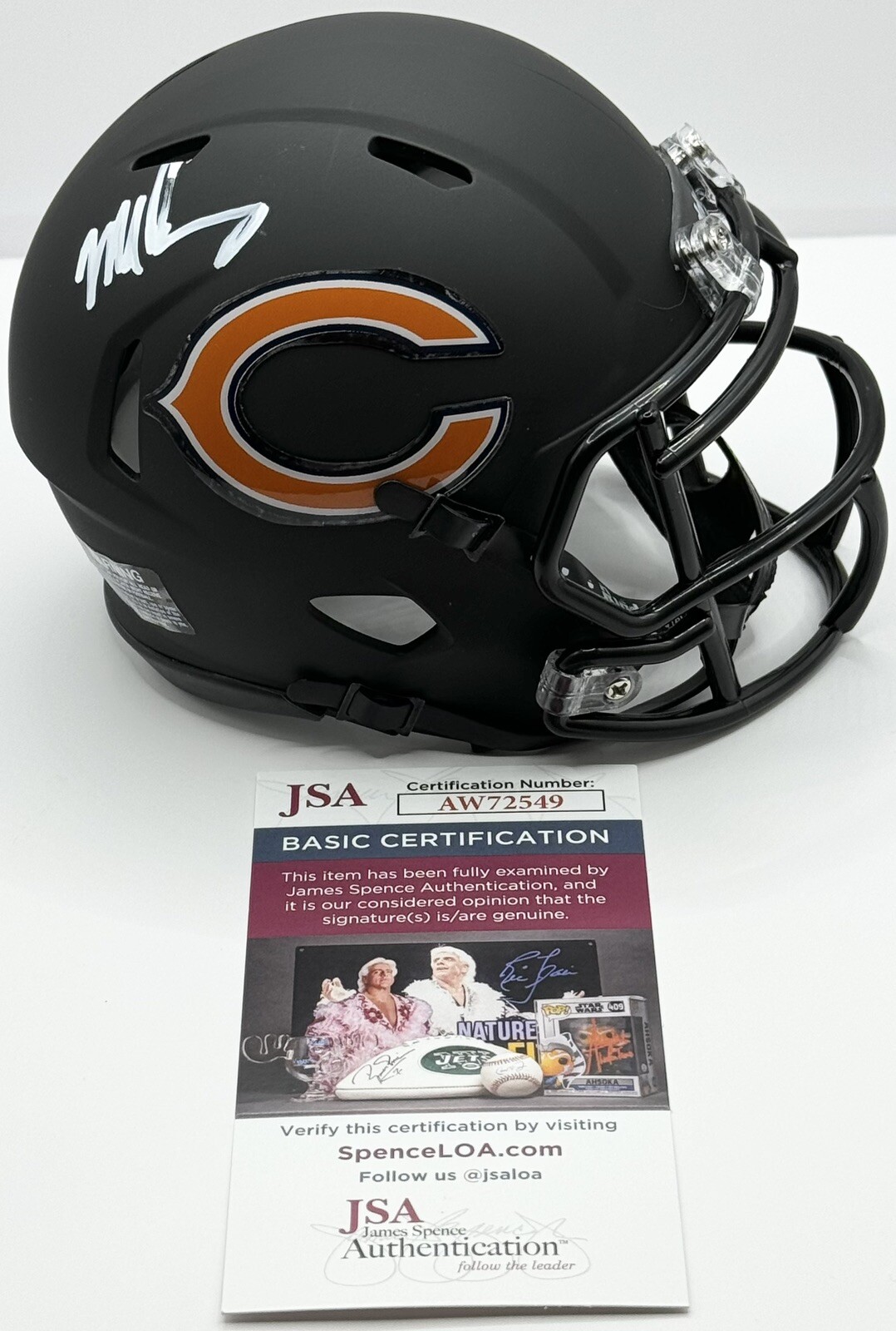 Mike Singletary Signed Autographed Chicago Bears Mini Helmet JSA