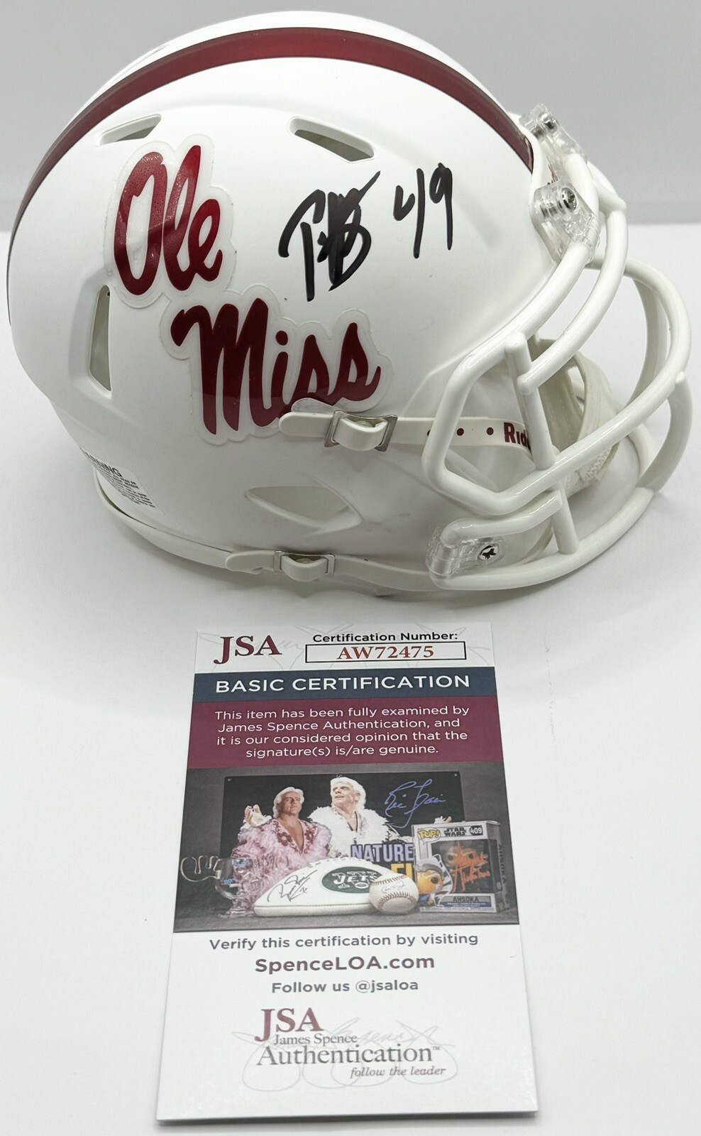 Patrick Willis Signed Autographed Ole Miss Rebels Mini Helmet JSA COA