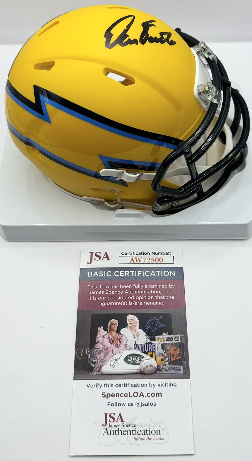 Dan Fouts Signed Autographed San Diego Chargers Amp Mini Helmet JSA COA