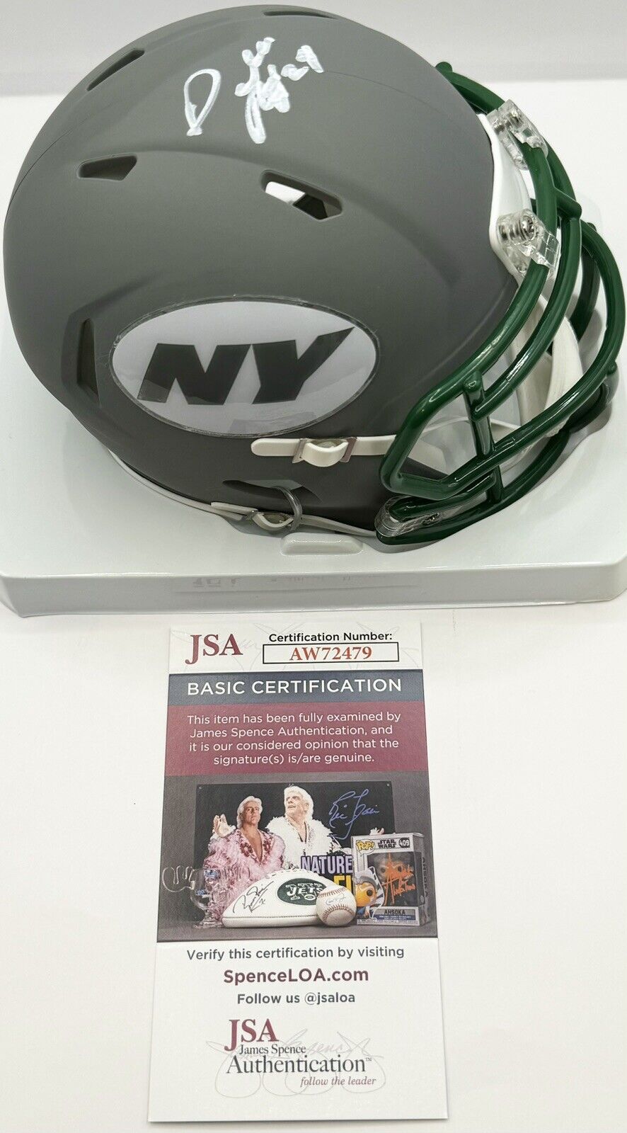 Darrelle Revis Signed Autographed New York Jets AMP Mini Helmet JSA COA