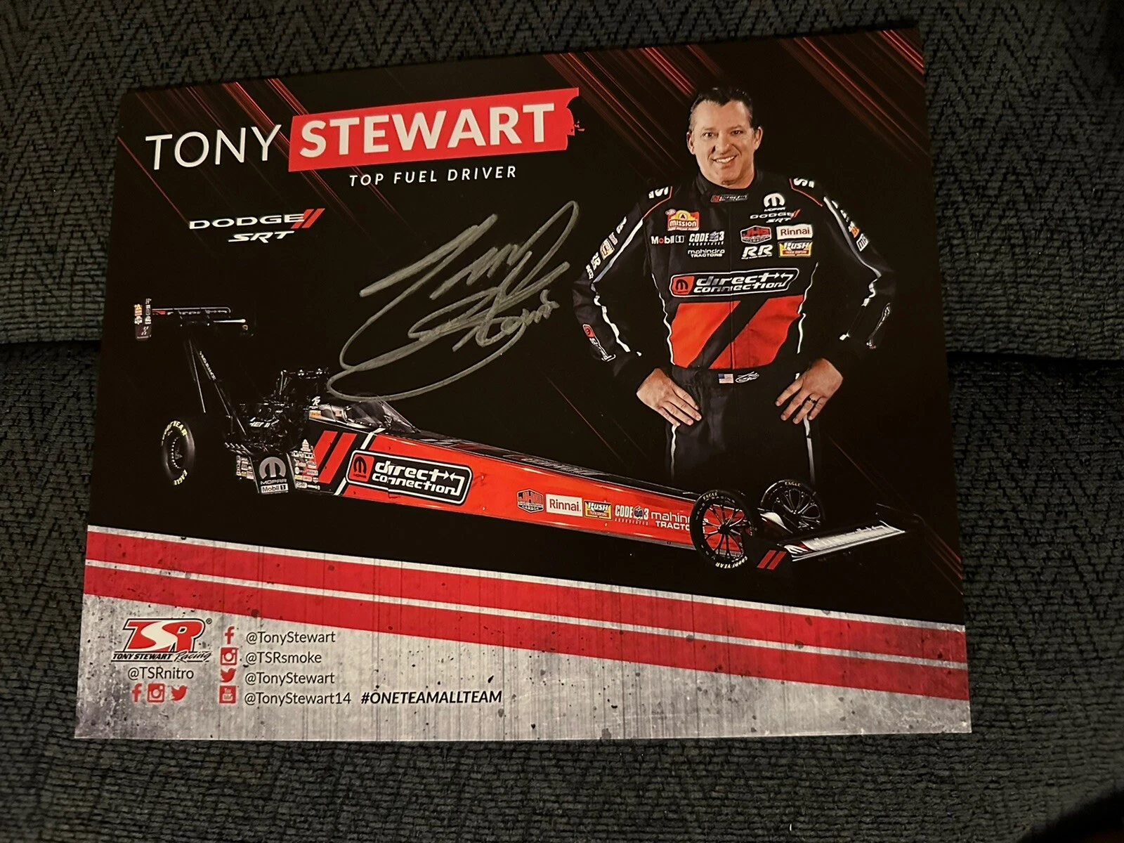Tony Stewart Signed Promo Hero Card 2024 NHRA Drag Racing