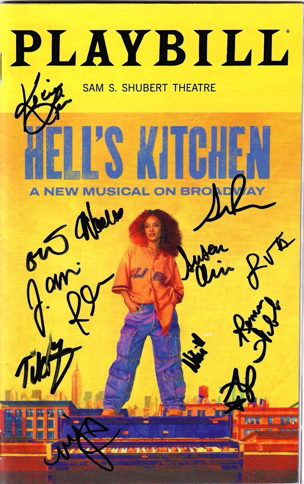 HELL'S KITCHEN HAND SIGNED NY CITY PLAYBILL+COA         ALICIA KEYS MUSICAL