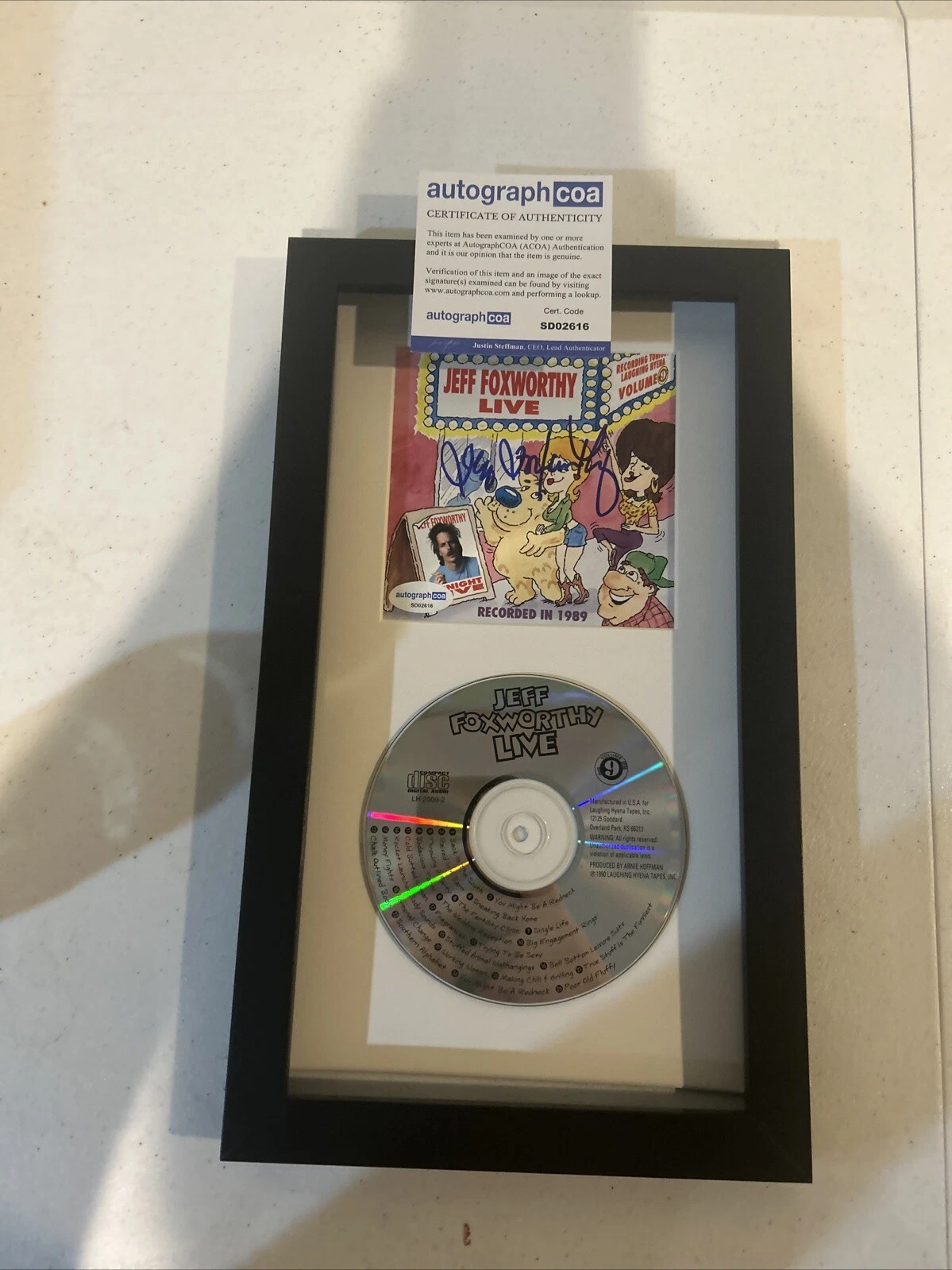 JEFF FOXWORTHY SIGNED AUTOGRAPH FRAMED CD DISPLAY ACOA LIVE COMEDY