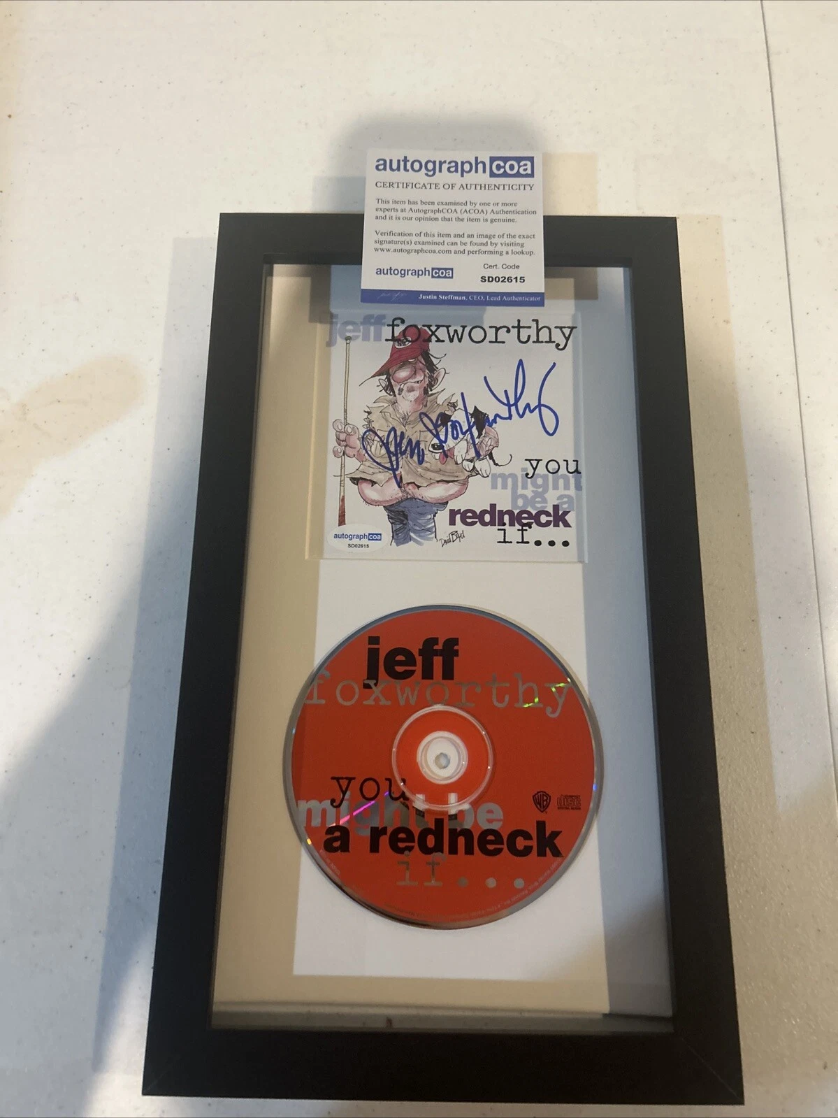 JEFF FOXWORTHY SIGNED AUTOGRAPH FRAMED CD DISPLAY ACOA LIVE COMEDY