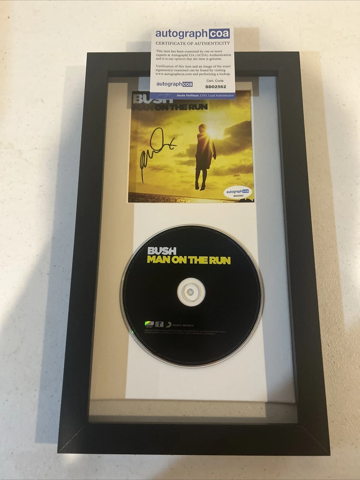 GAVIN ROSSDALE SIGNED AUTOGRAPH FRAMED CD DISPLAY ACOA BUSH MAN ON THE RUN