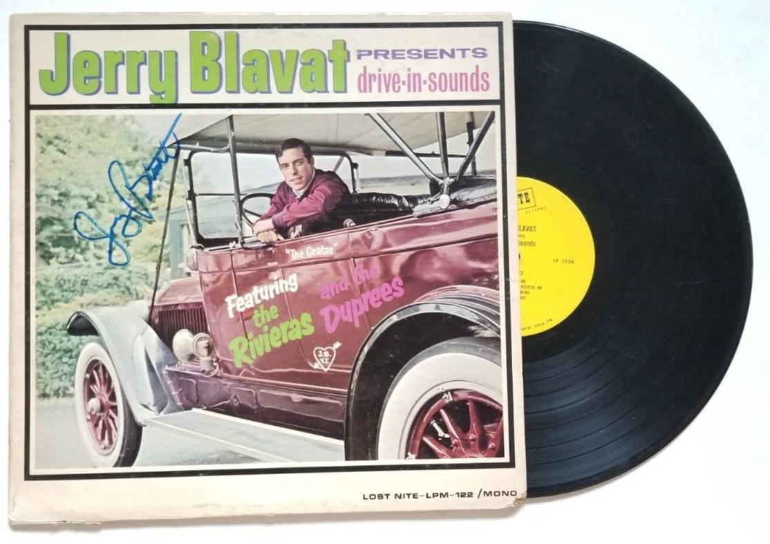 Jerry Blavat REAL SIGNED Presents Drive-In-Sounds Vinyl Record COA Autographed