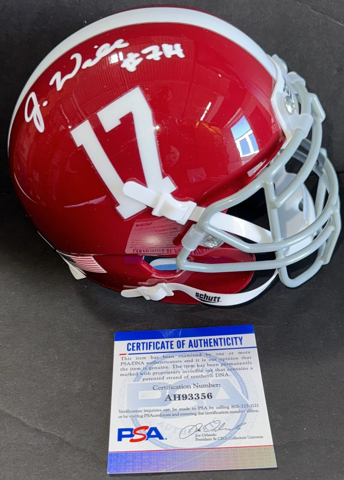 Jedrick Wills Signed Autographed Alabama Crimson Tide Mini Helmet Psa/Dna