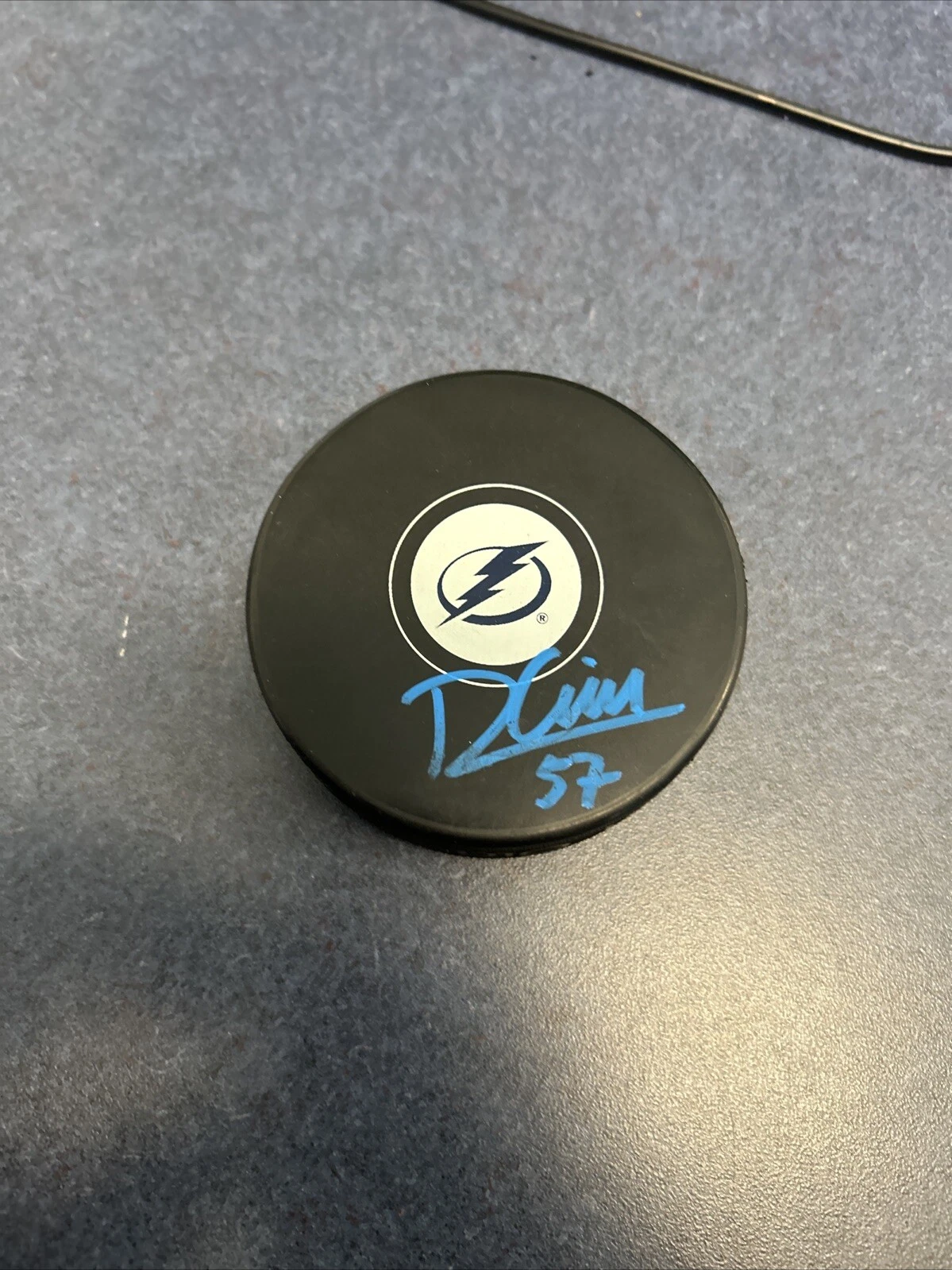 TAMPA BAY LIGHTNING- DYLLAN GILL SIGNED AUTOGRAPH LOGO HOCKEY PUCK COA NHL AHL