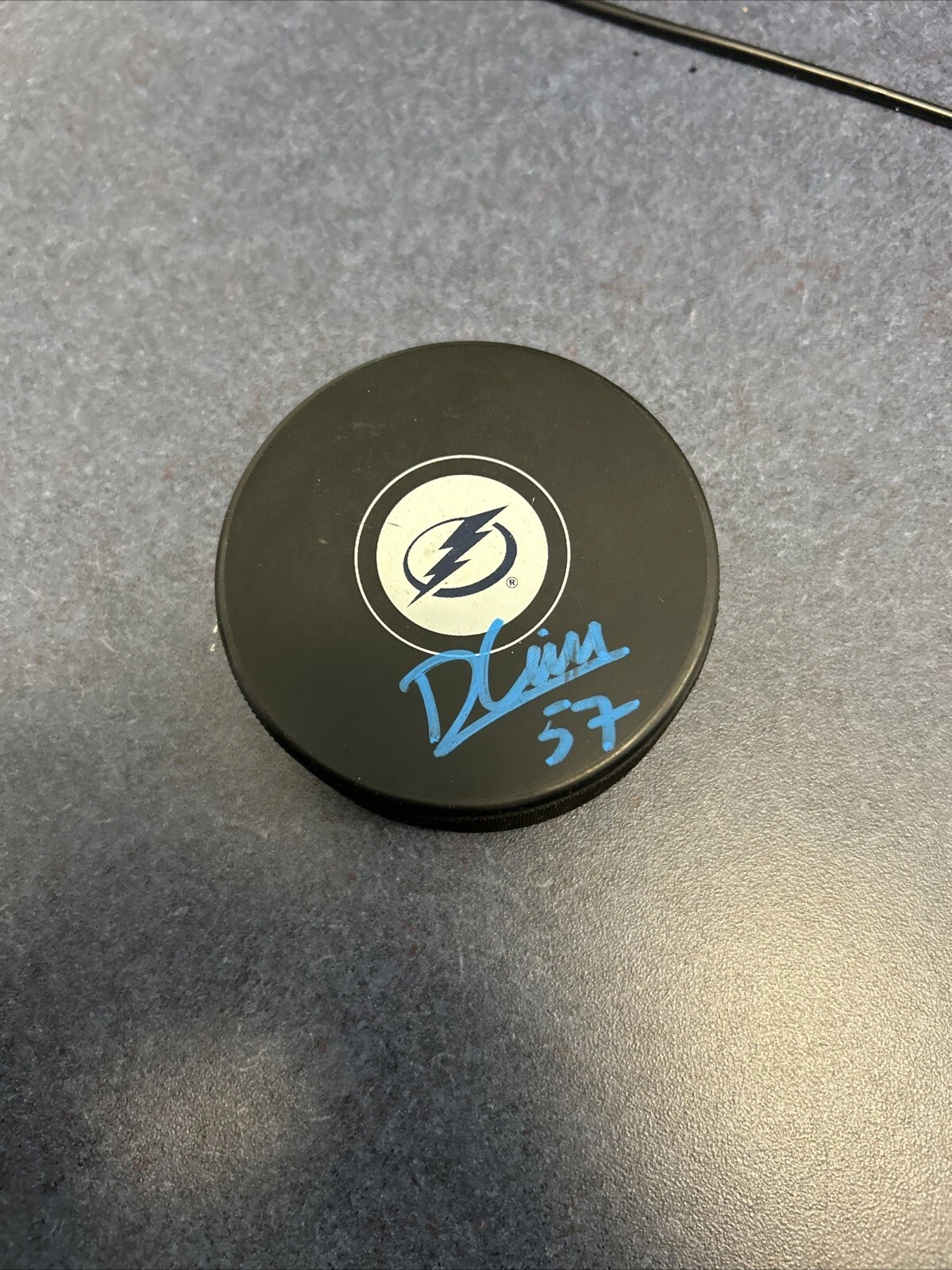 TAMPA BAY LIGHTNING- DYLLAN GILL SIGNED AUTOGRAPH LOGO HOCKEY PUCK COA NHL AHL