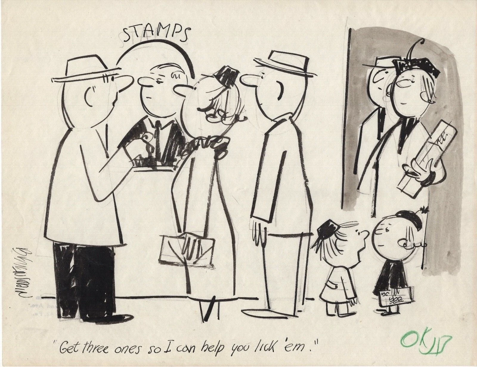 STAN BERENSTAIN HAND SIGNED ORIGINAL 1950’S ARTWORK     BERENSTAIN BEARS CREATOR COLLECTIBLE MEMORABILIA