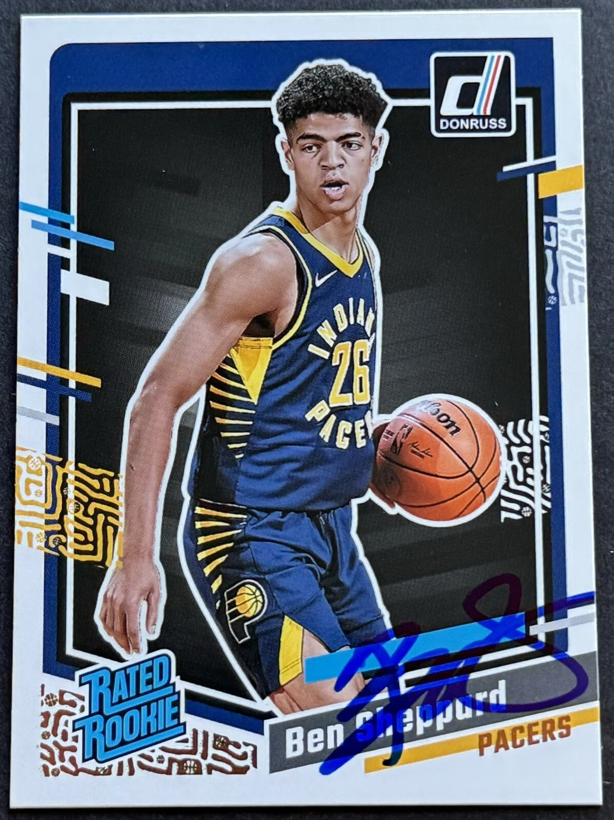 Ben Sheppard Signed 2023-2024 Donruss Rookie Card Indiana Pacers Beckett COA