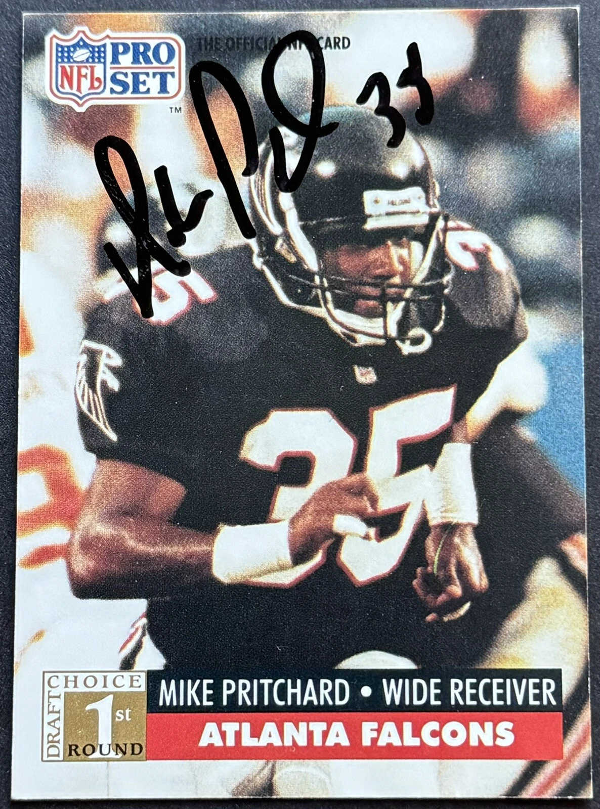 Mike Pritchard Signed Autographed 1991 Pro Set Rookie Card Beckett COA Falcons