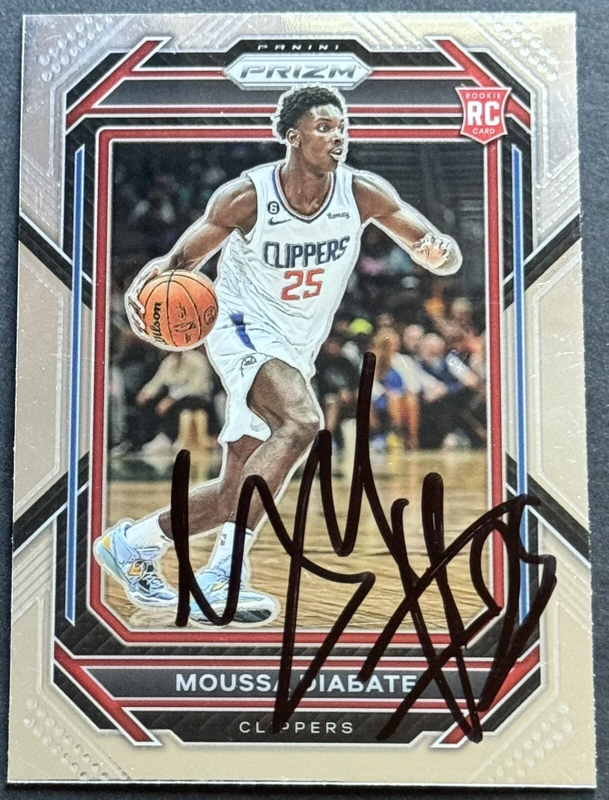 Moussa Diabate Signed Auto 2022-2023 Prizm Rookie Card Clippers Beckett COA
