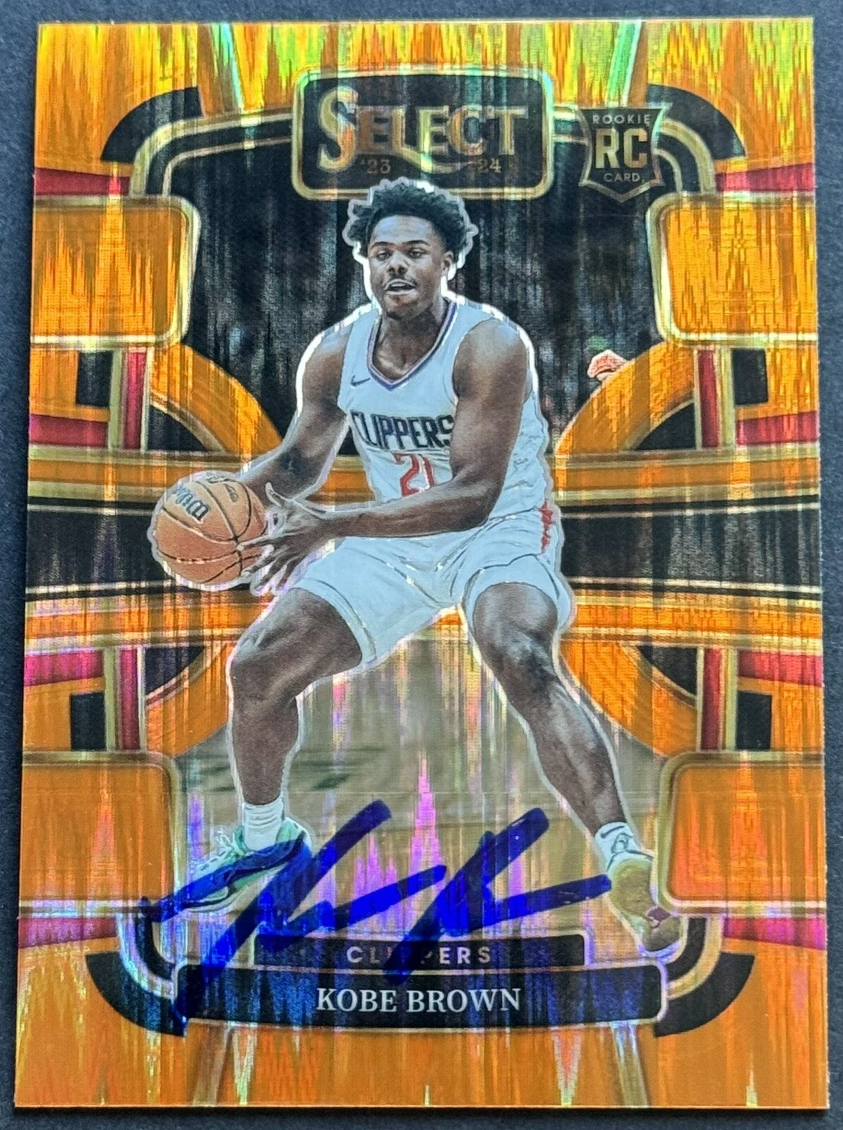 Kobe Brown Signed Auto 2023-2024 Select Orange Flash Rookie Card Beckett COA