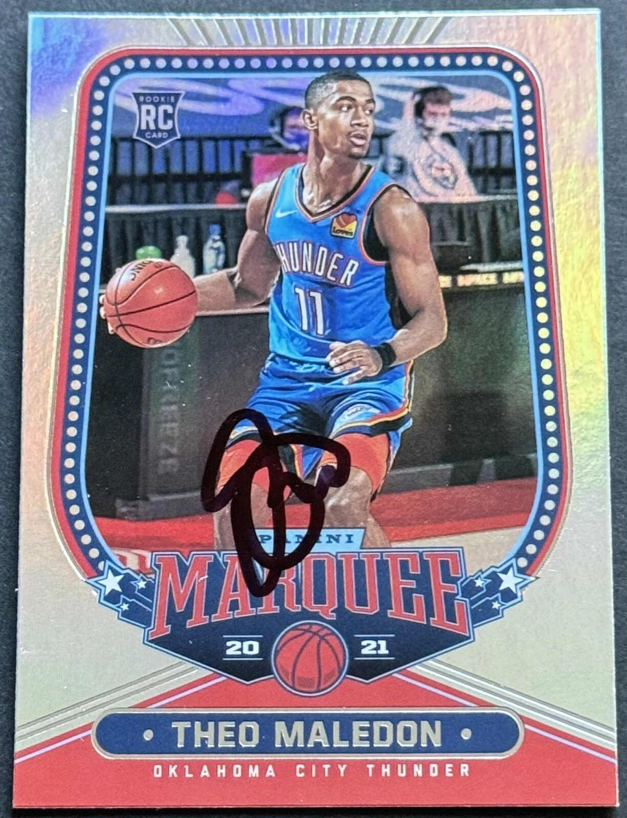 Theo Maleldon Signed 2020-2021 Chronicles Marquee Rookie Card Beckett COA