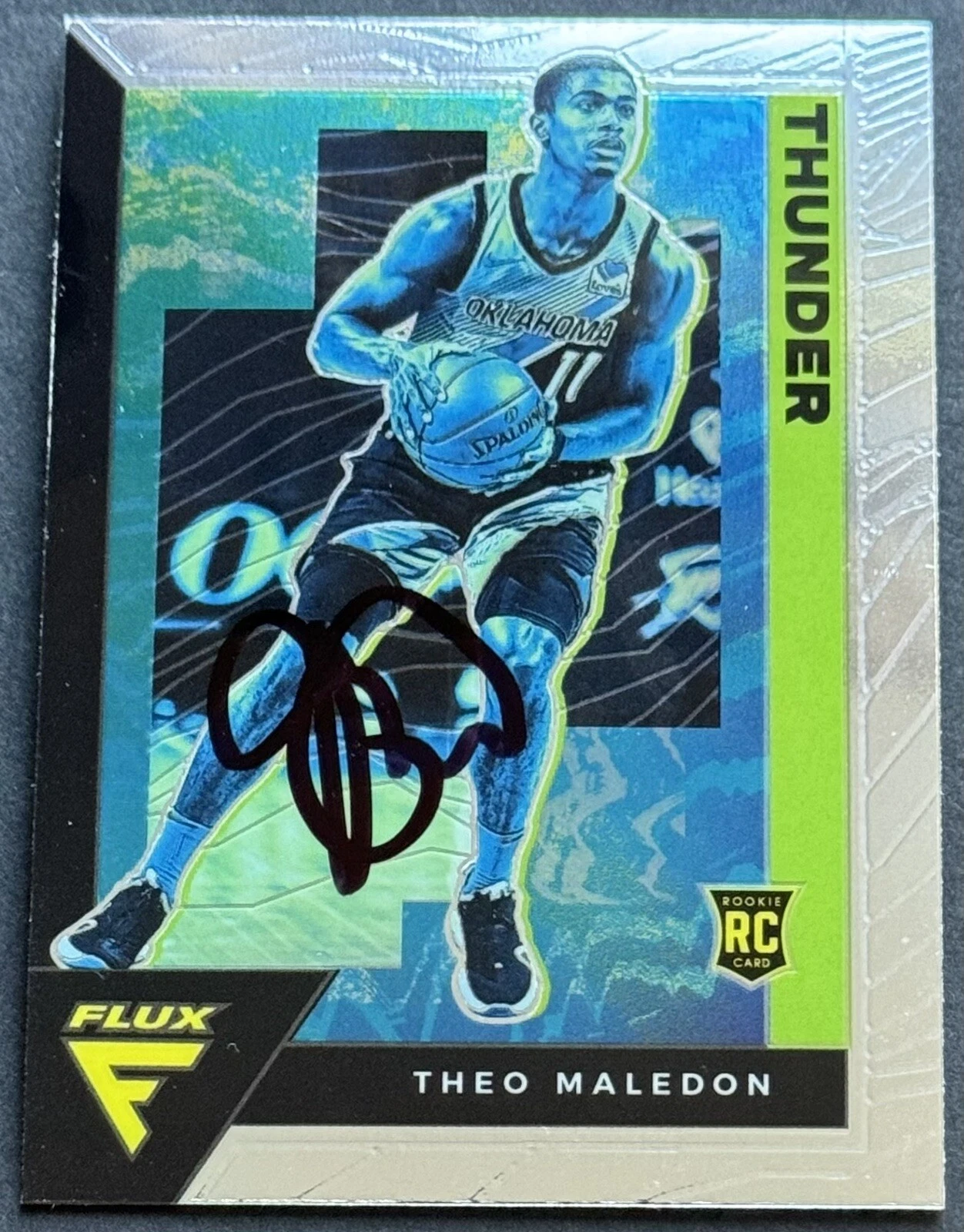 Theo Maleldon Signed 2020-2021 Chronicles Flux Rookie Card Beckett COA
