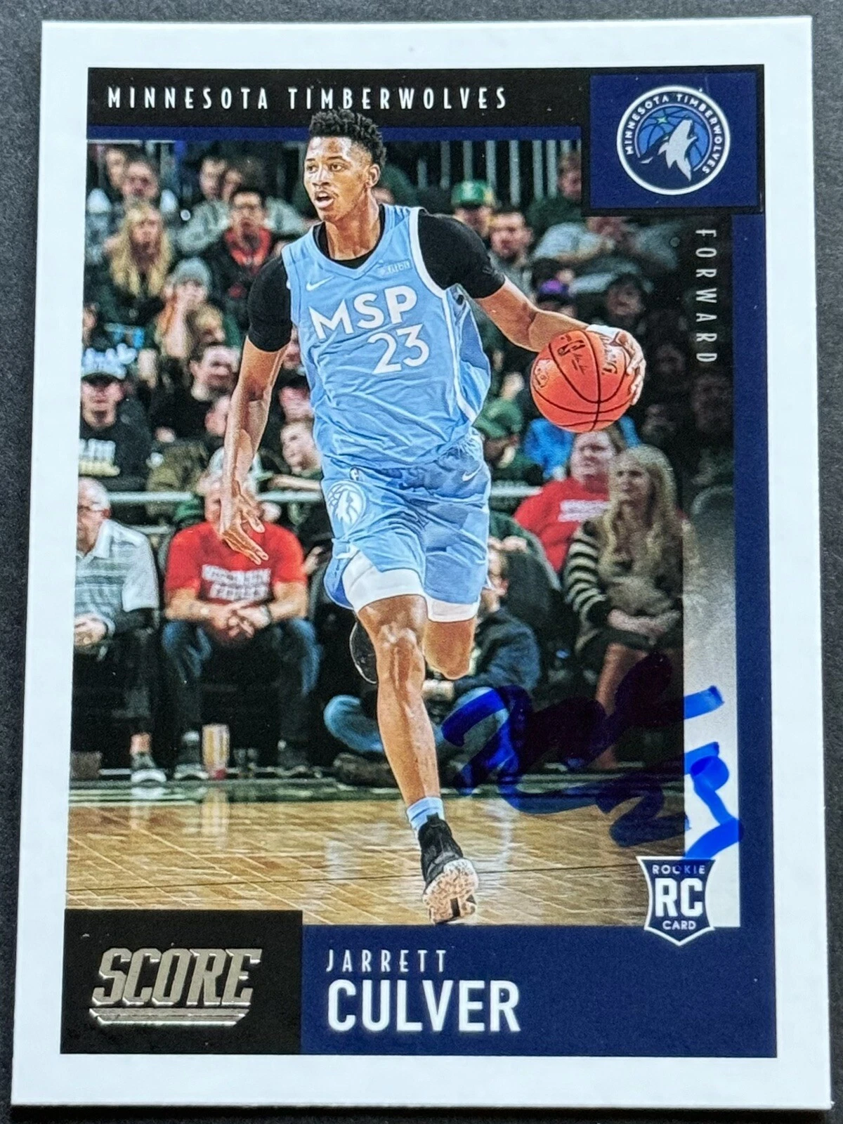 Jarrett Culver Signed Auto 2019-2020 Chronicles Score Rookie Card Beckett COA