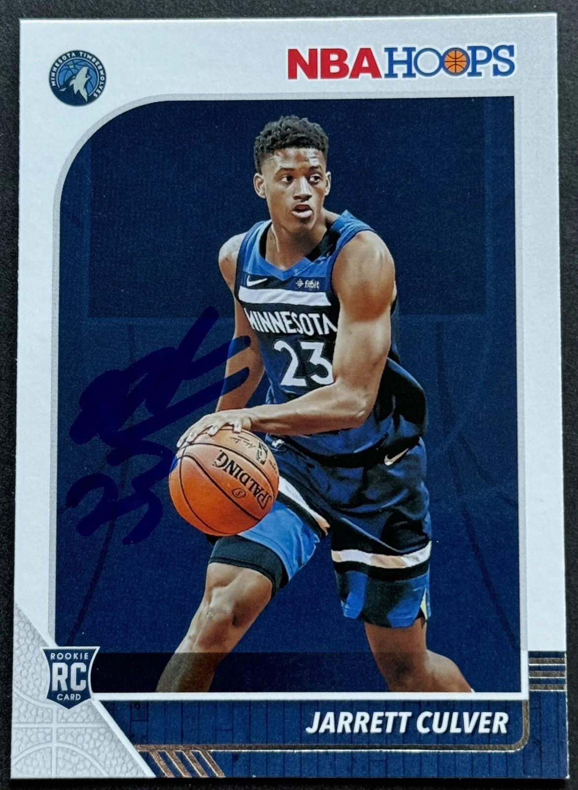 Jarrett Culver Signed Auto 2019-2020 NBA Hoops Rookie Card Beckett COA