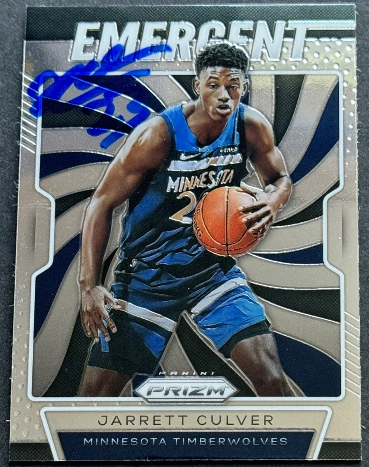 Jarrett Culver Signed Auto 2019-2020 Prizm Emergent Rookie Card Beckett