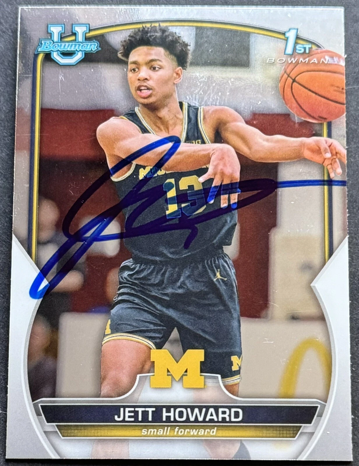 Jett Howard Signed Auto 2023-2024 Bowman U Chrome Rookie Card Beckett COA