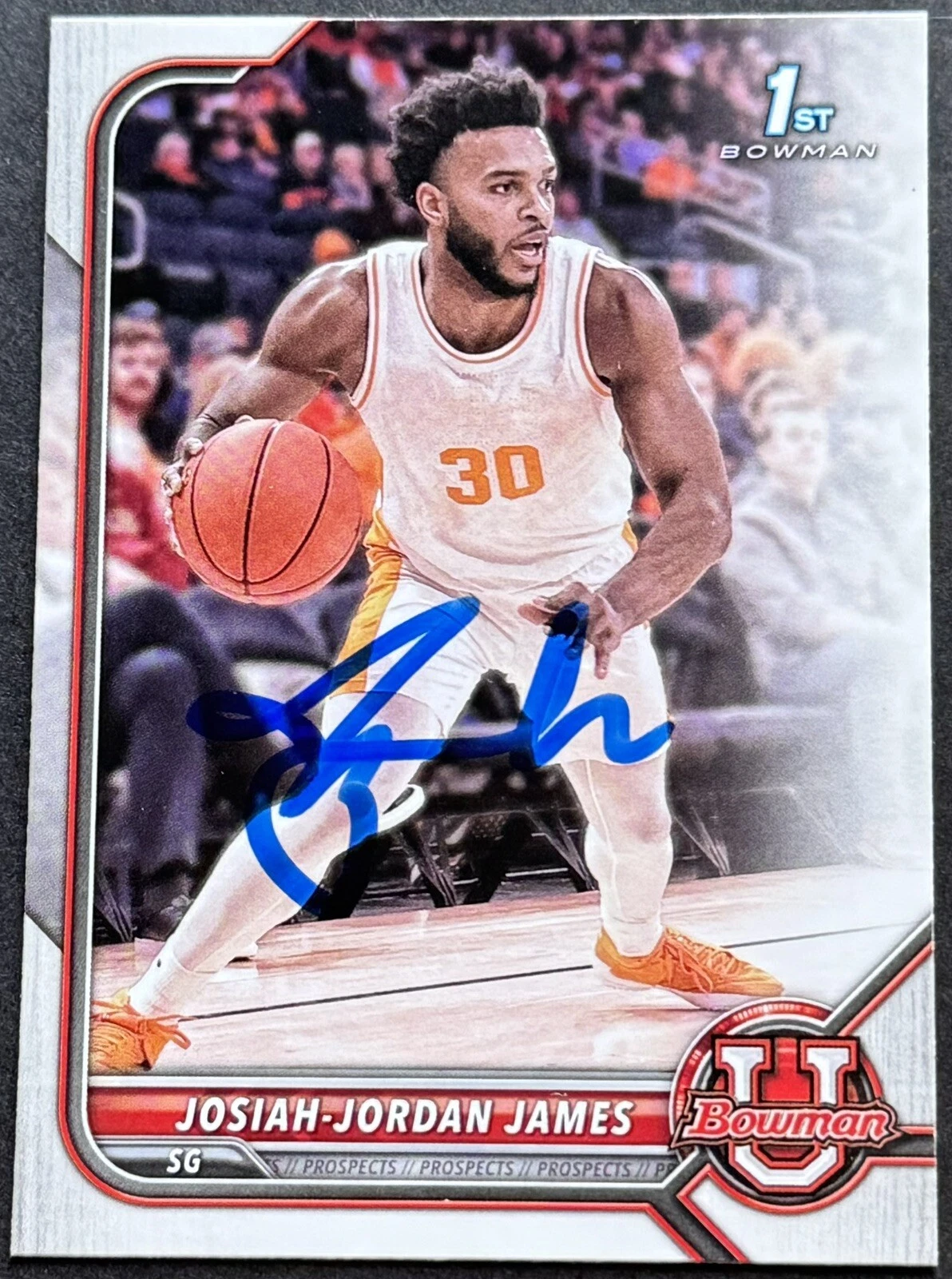 Josiah- Jordan James Signed Auto 2022 Bowman U Rookie Card Tennessee Beckett COA