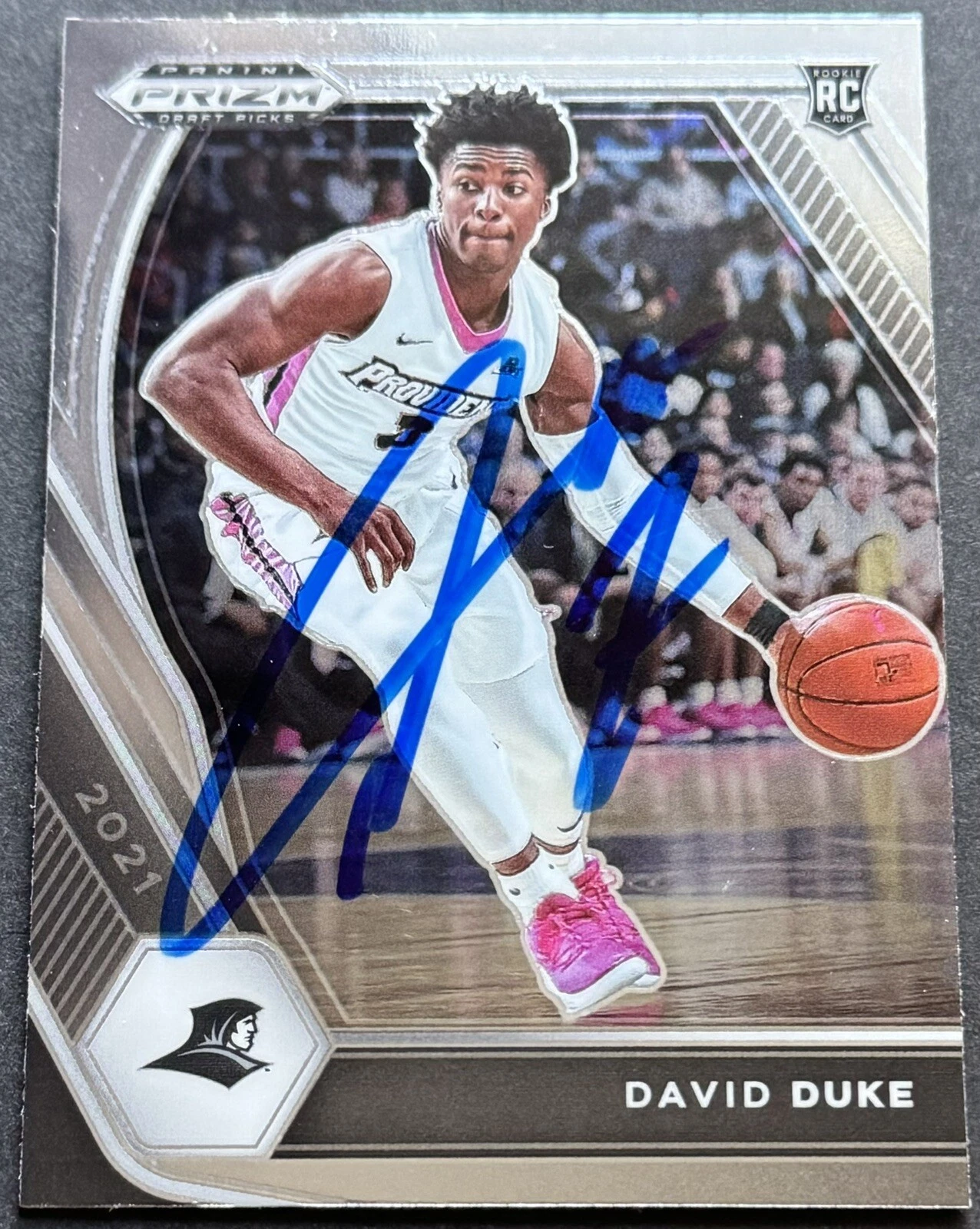 David Duke Signed Auto 2021 Prizm Draft Picks Rookie Card Beckett COA Providence