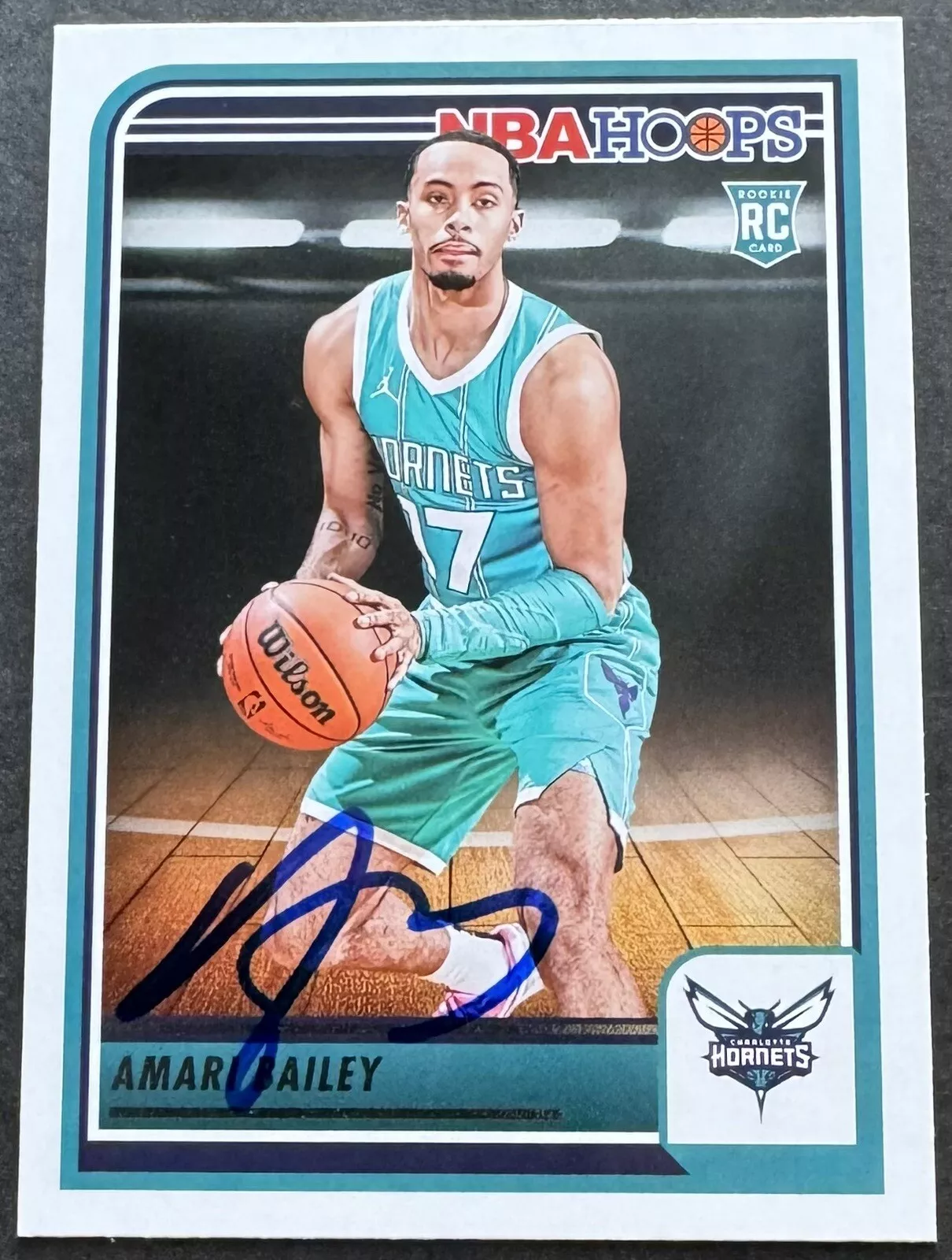 Amari Bailey Signed Auto 2023-2024 NBA Hoops Rookie Card Beckett COA