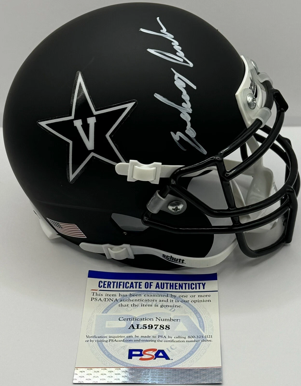 ZACHARY ZACH CUNNINGHAM SIGNED AUTO VANDERBILT COMMODORES MINI HELMET PSA/DNA COLLECTIBLE MEMORABILIA