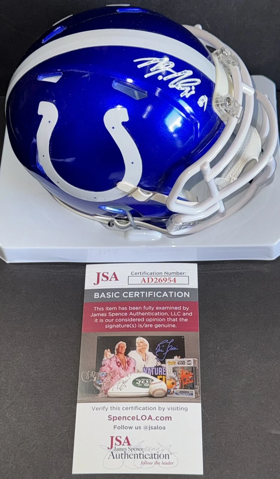 Mo Aloe-Cox Signed Autographed Indianapolis Colts Flash Mini Helmet JSA