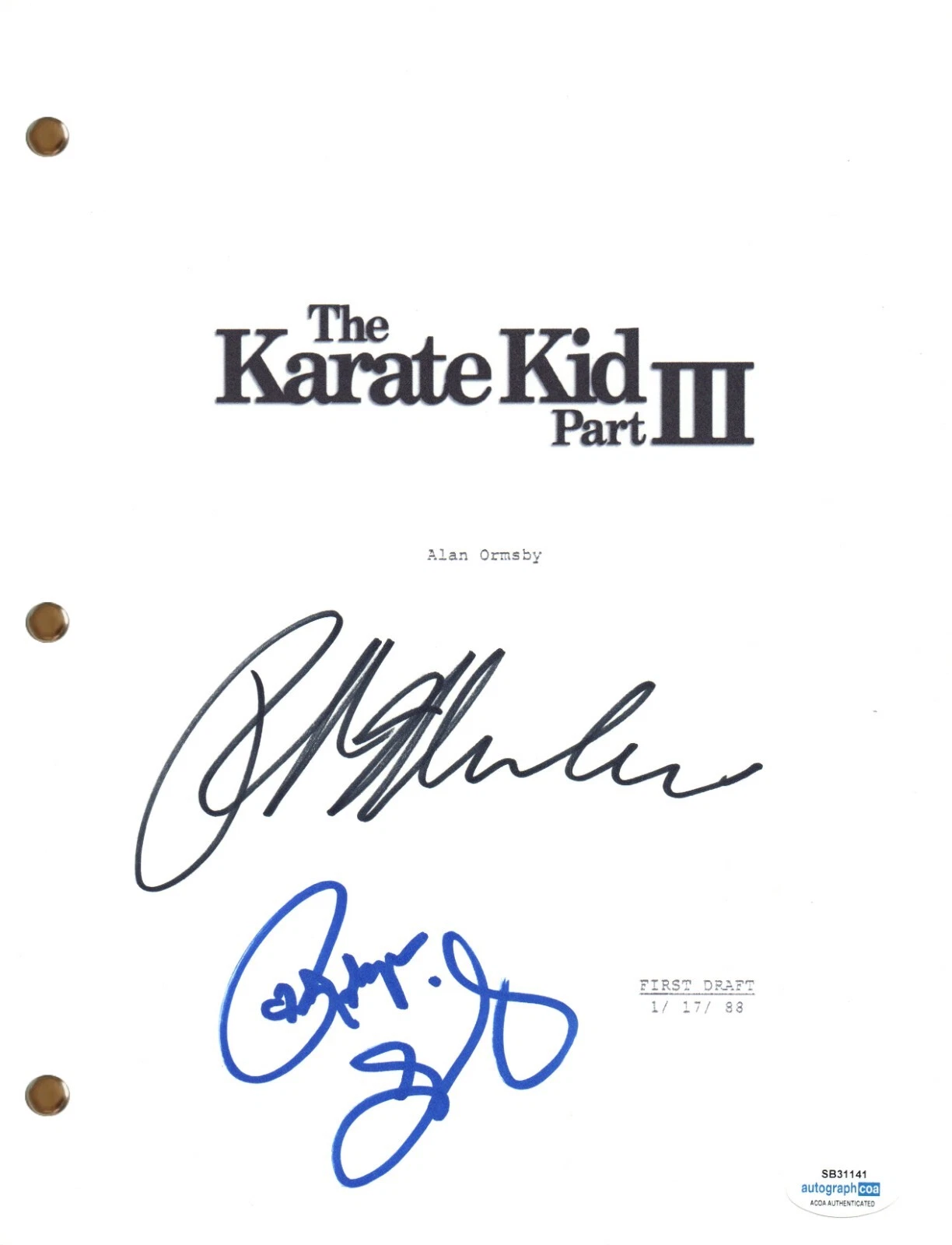 Robyn Script Ralph Macchio Robyn Lively Signed Autograph THE KARATE KID III Movie ...