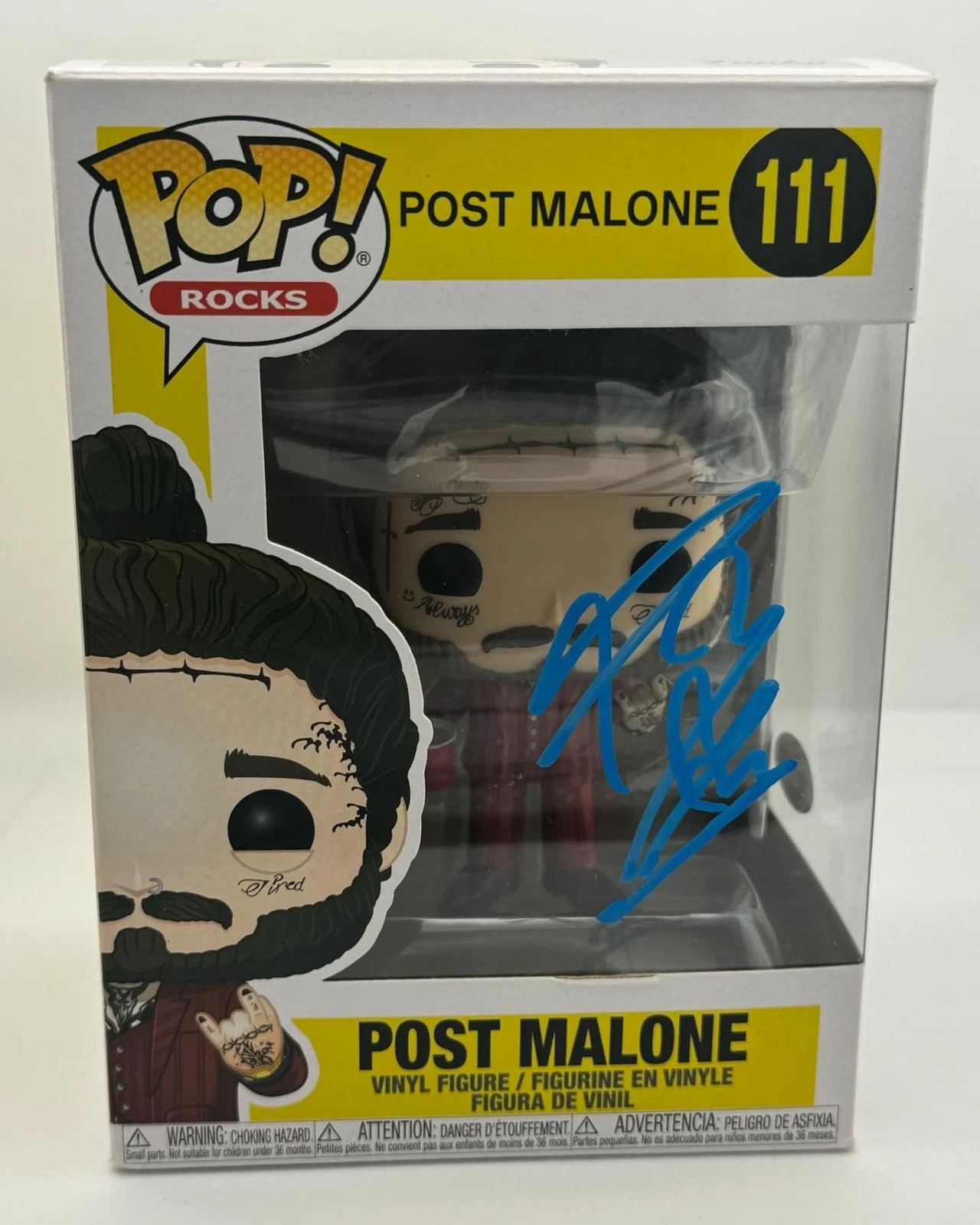 Post Malone AUTOGRAPH Signed Funko Pop Rocks 111 Music Vinyl Figure B ACOA