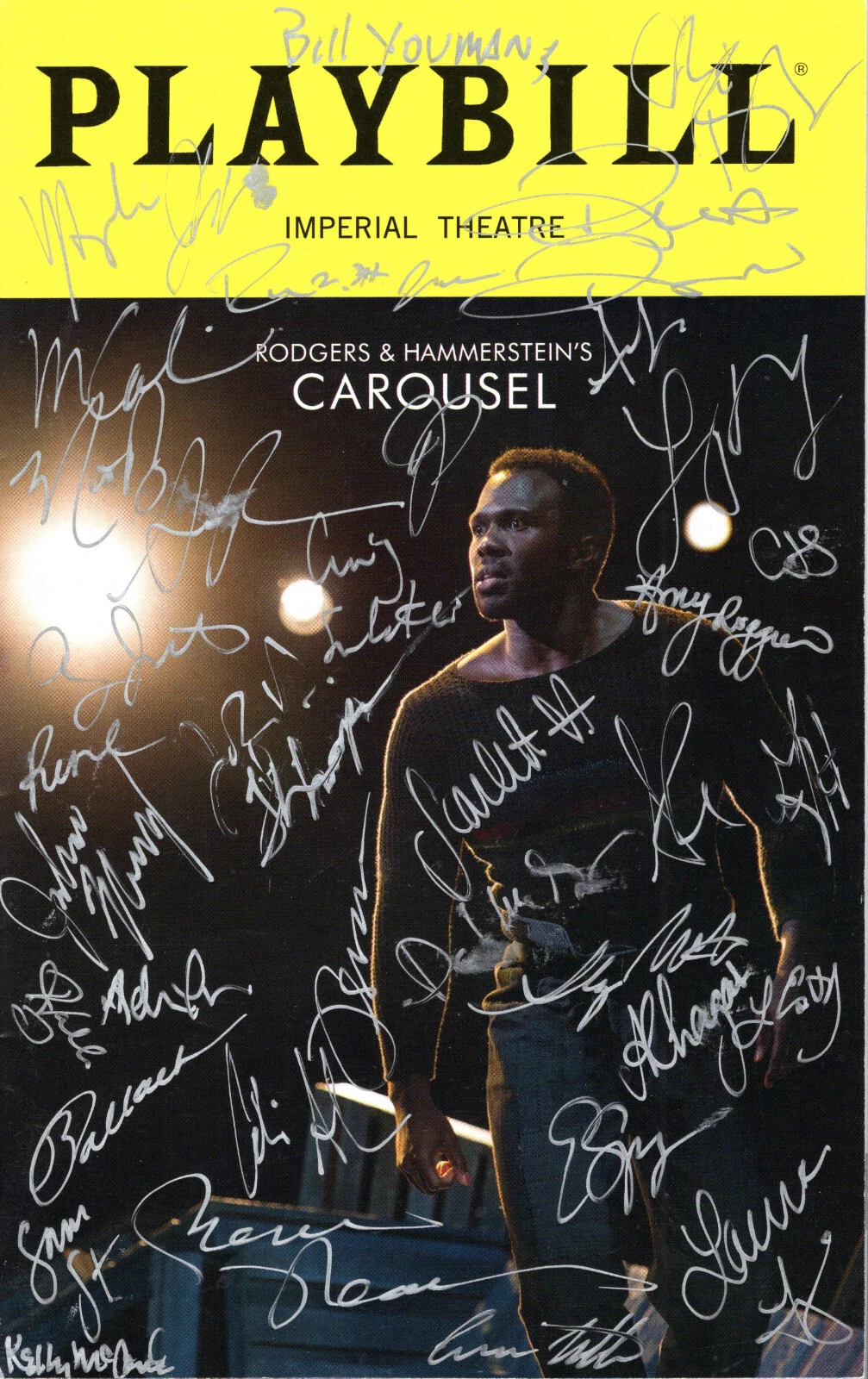 CAROUSEL HAND SIGNED NY CITY PLAYBILL+COA         SIGNED ON COVER BY WHOLE CAST