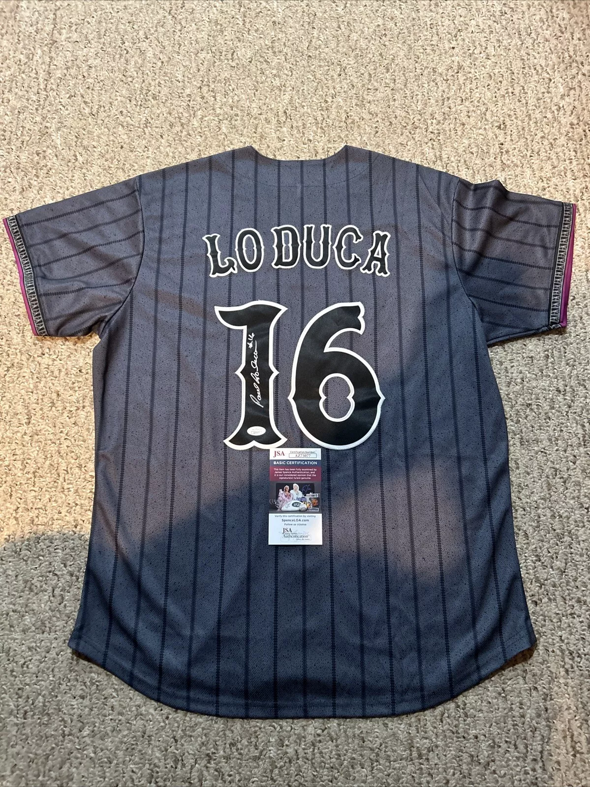 NEW YORK METS- PAUL LO DUCA SIGNED AUTOGRAPH JERSEY JSA COA CITY CONNECT NYC