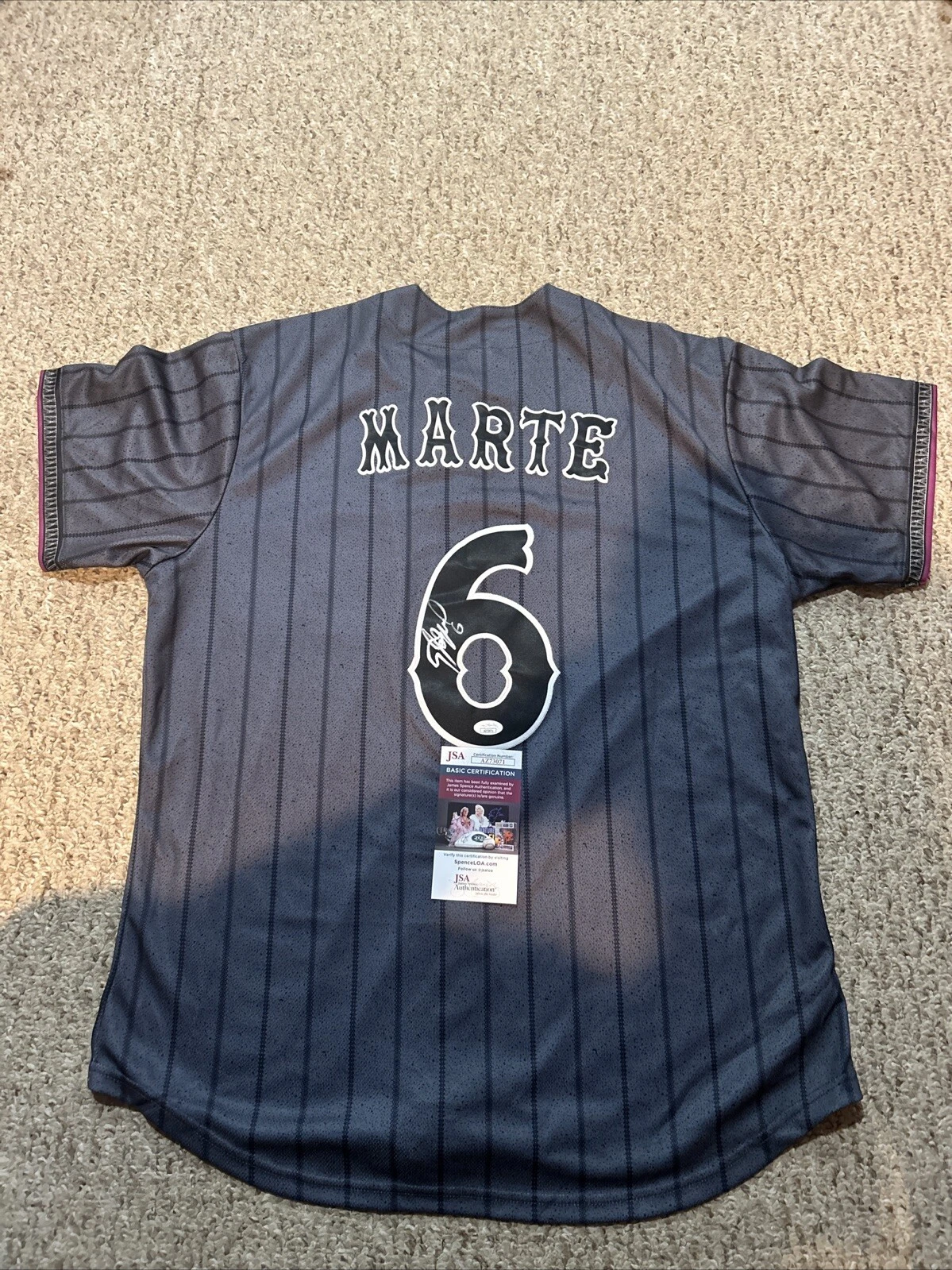 NEW YORK METS- STARLING MARTE SIGNED AUTOGRAPH JERSEY JSA COA CITY CONNECT NYC