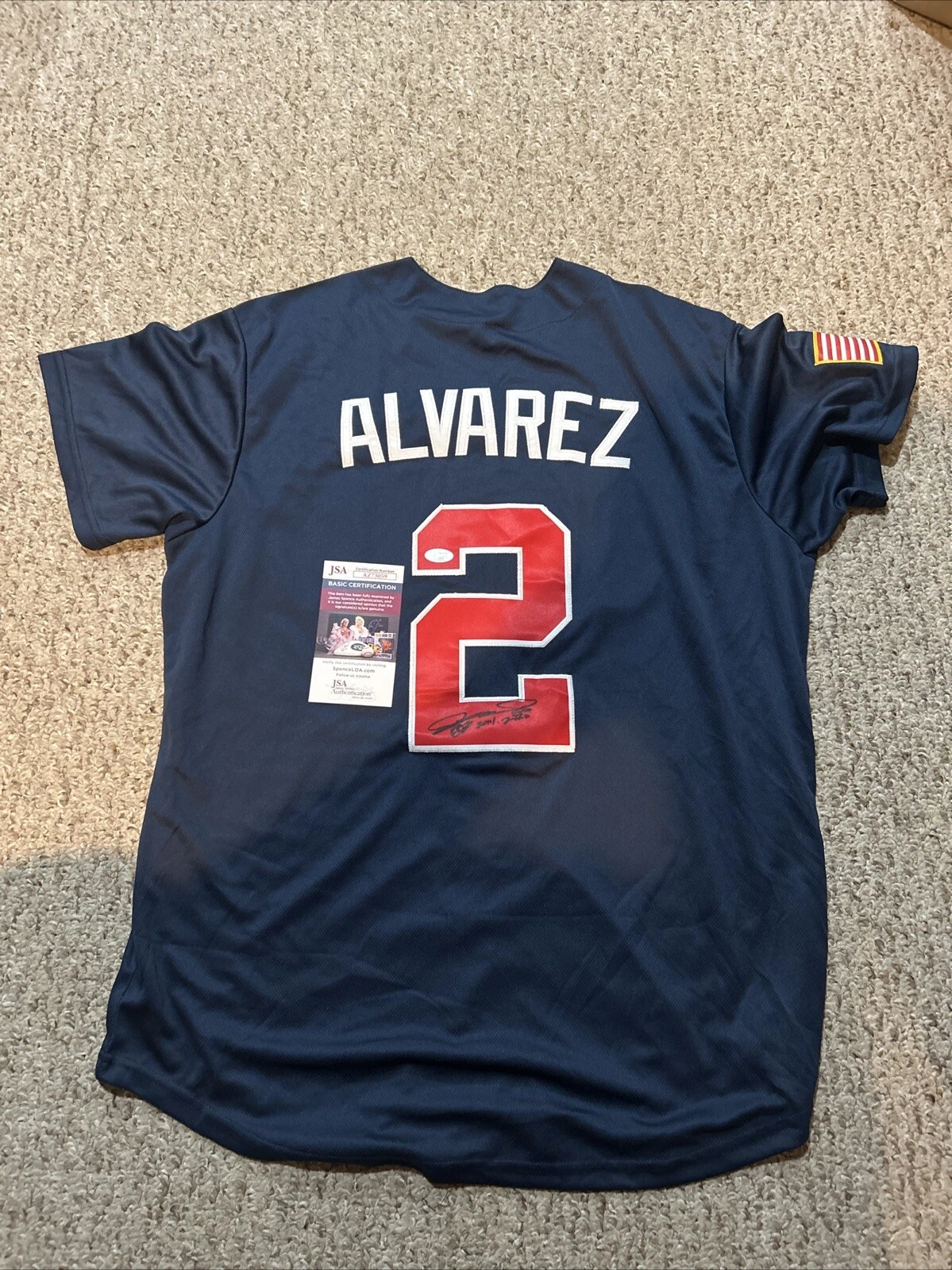 EDDY ALVAREZ SIGNED AUTOGRAPH TEAM USA OLYMPIC JERSEY JSA COA BASEBALL