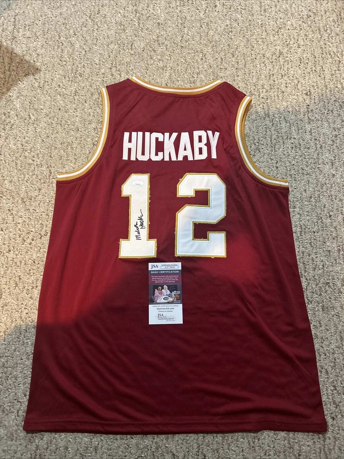 BOSTON COLLEGE EAGLES- MALCOLM HUCKABY SIGNED AUTOGRAPH JERSEY JSA COA BC HOOPS