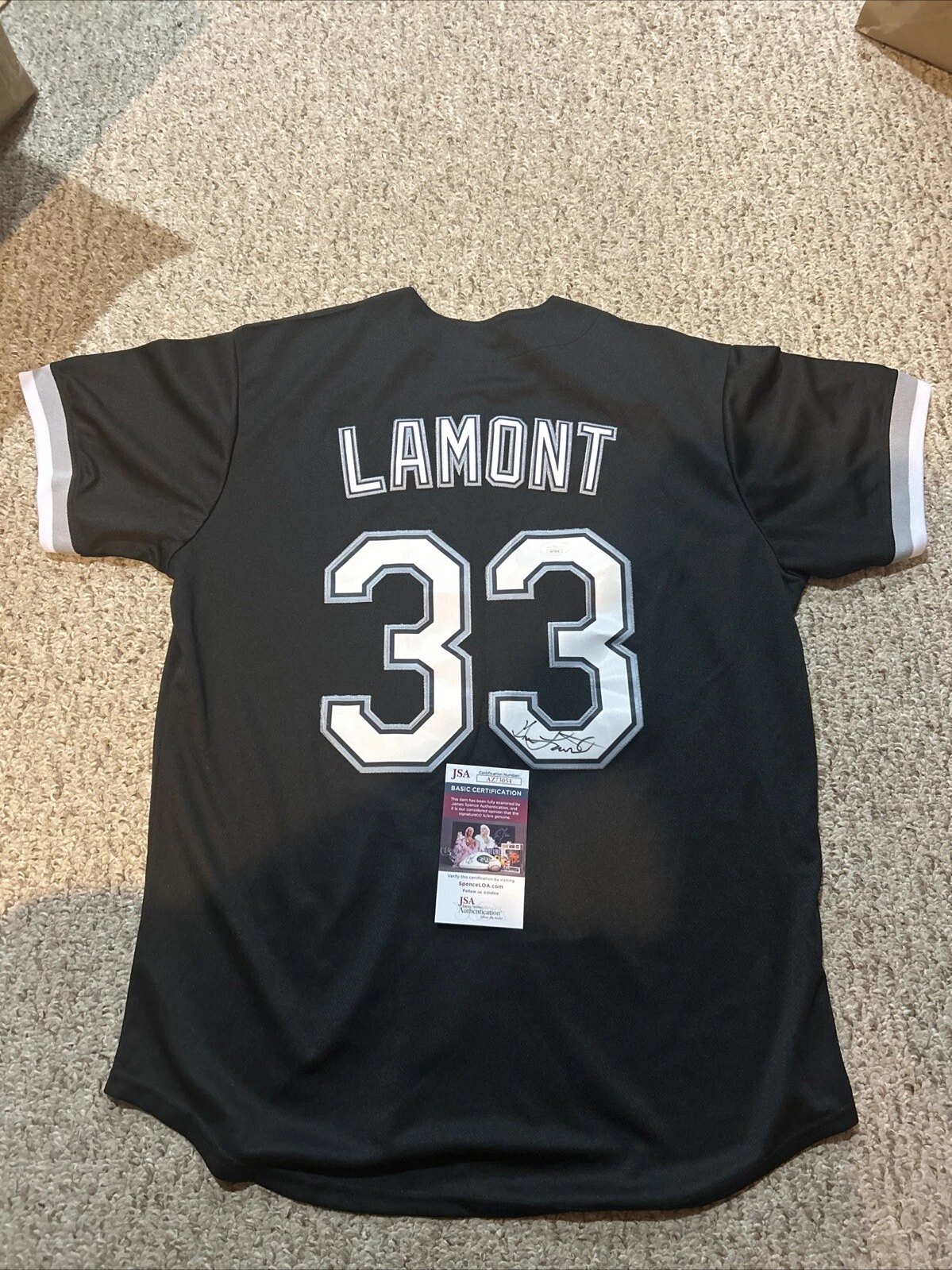 CHICAGO WHITE SOX- GENE LAMONT SIGNED AUTOGRAPH JERSEY JSA COA BASEBALL MANAGER
