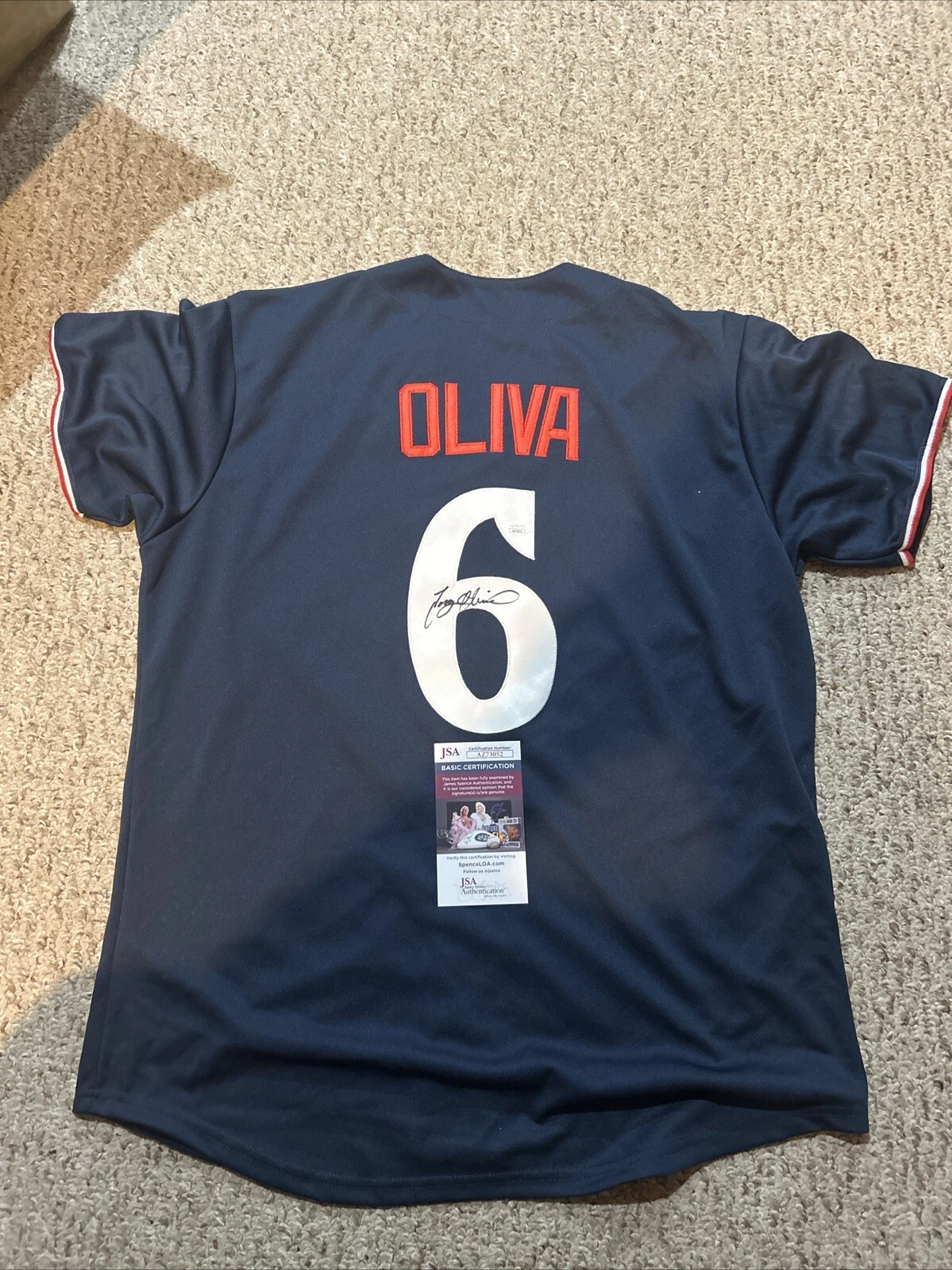 MINNESOTA TWINS- TONY OLIVA SIGNED AUTOGRAPH JERSEY JSA COA BASEBALL HOF