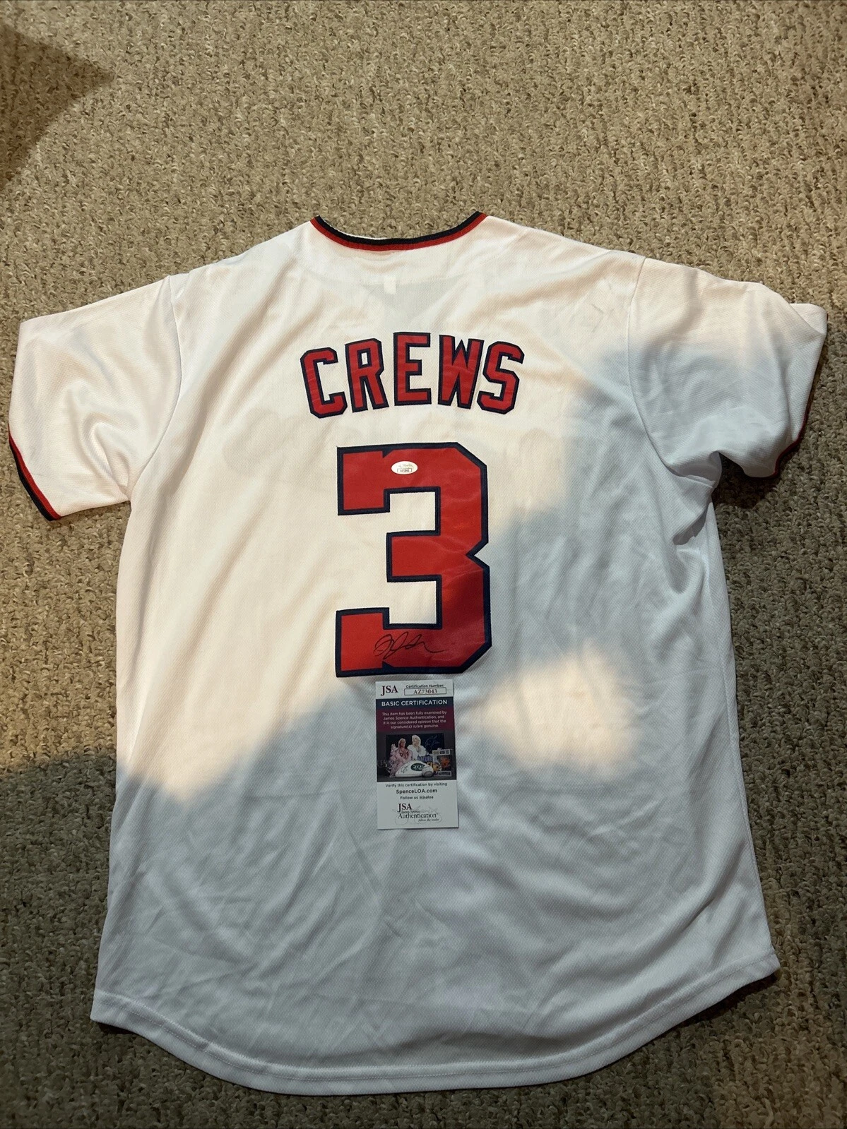 WASHINGTON NATIONALS- DYLAN CREWS SIGNED AUTOGRAPH JERSEY JSA COA TOP PROSPECT