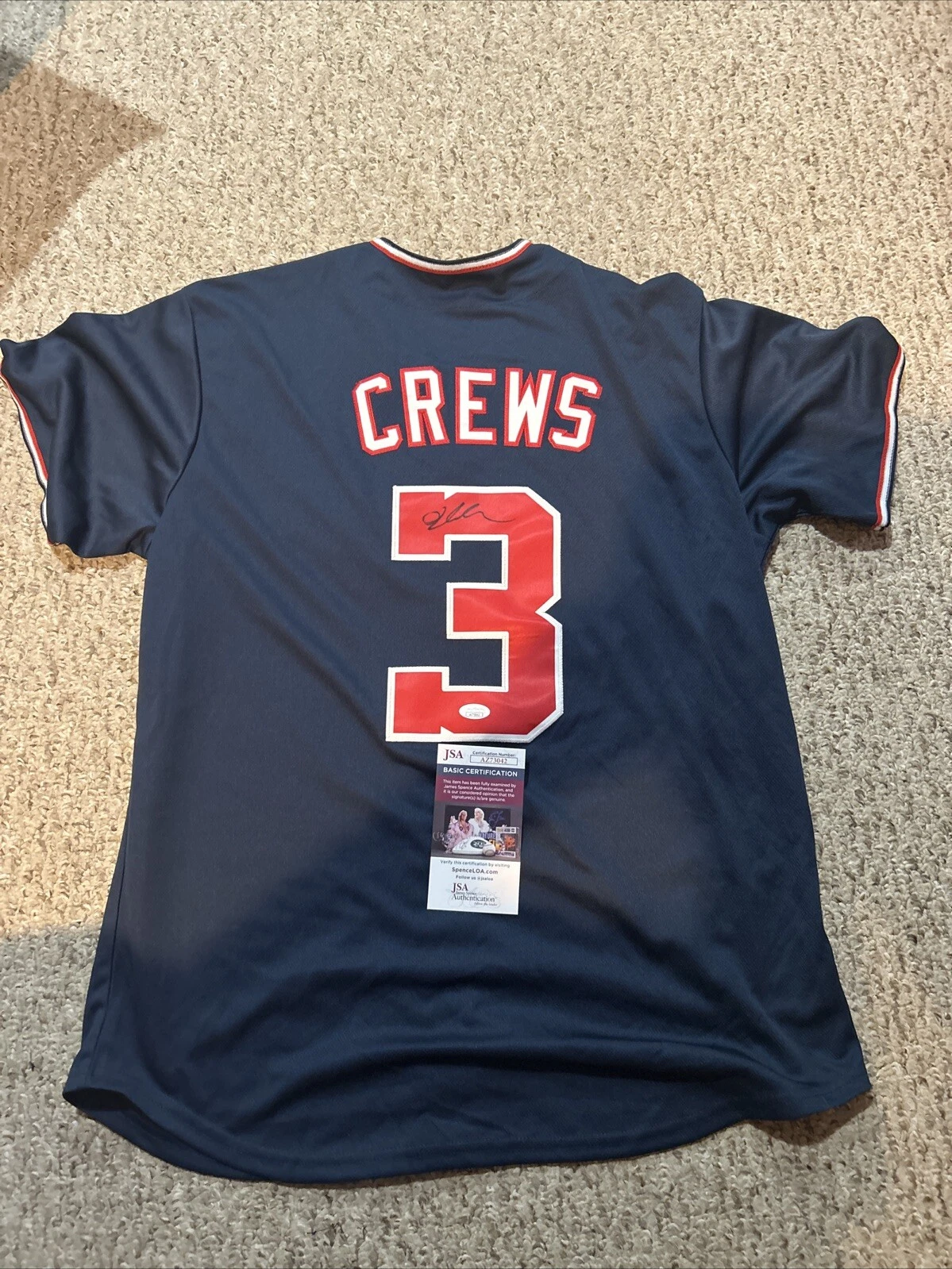 WASHINGTON NATIONALS- DYLAN CREWS SIGNED AUTOGRAPH JERSEY JSA COA TOP PROSPECT