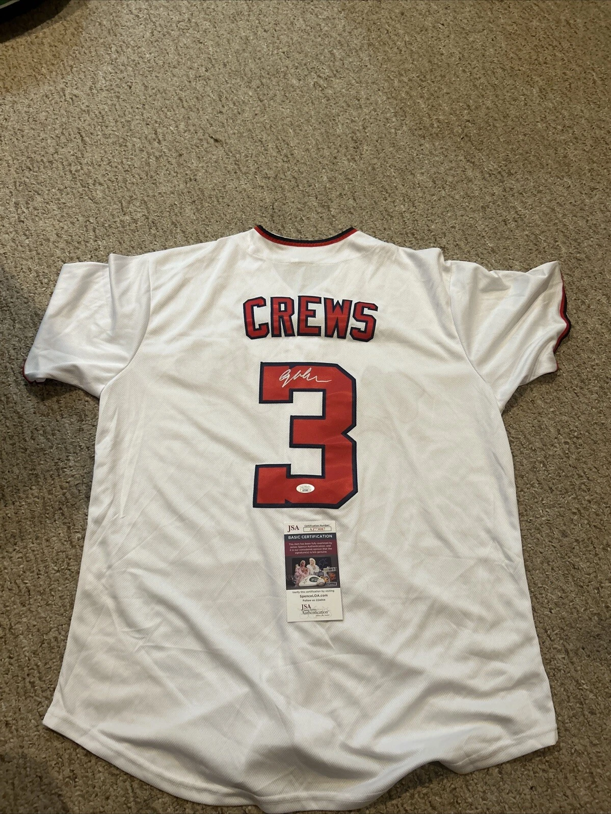 WASHINGTON NATIONALS- DYLAN CREWS SIGNED AUTOGRAPH JERSEY JSA COA TOP PROSPECT
